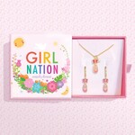 Girl Nation Girl Nation Crystal Necklace & Lever Back Earring Gift Set