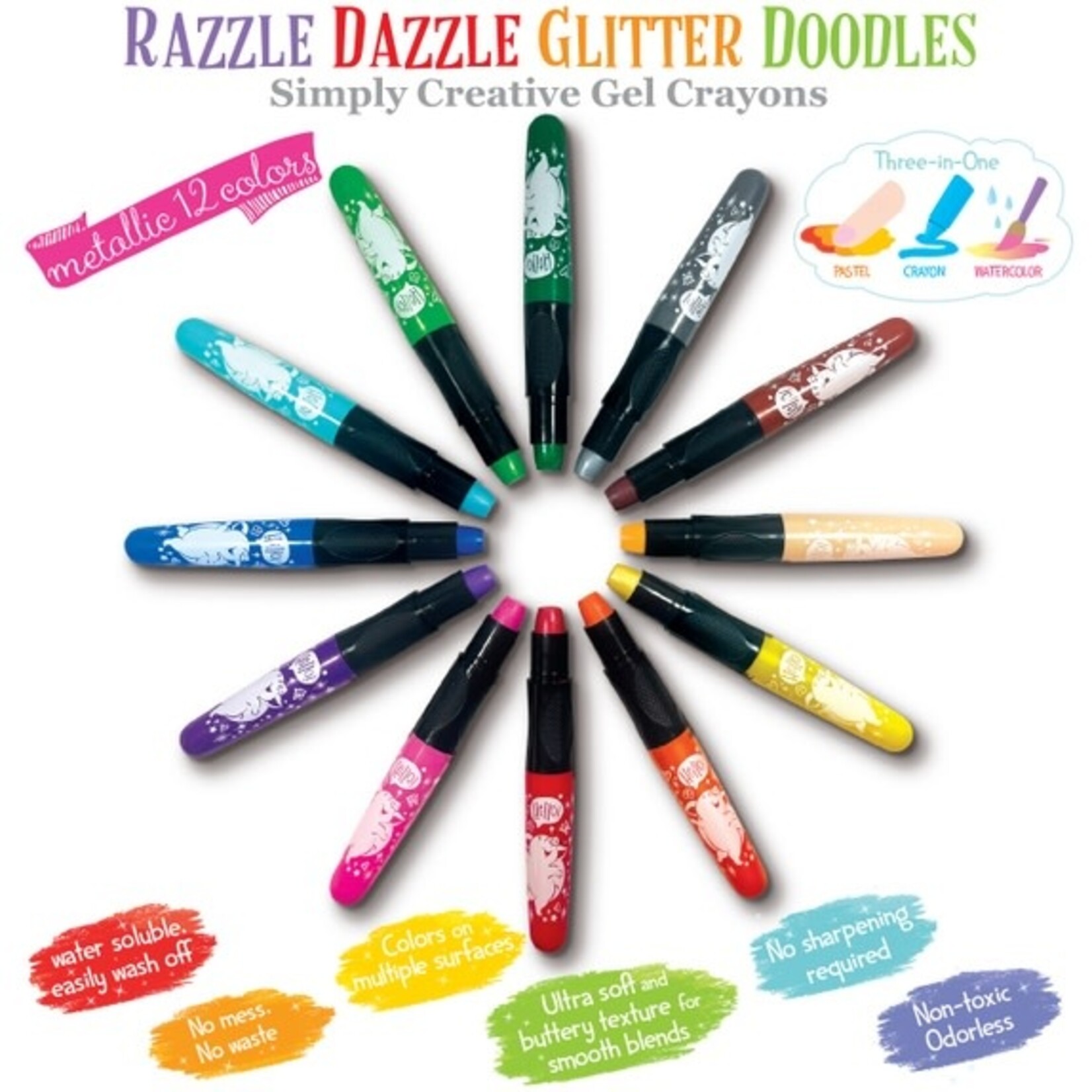 The Piggy Story The Piggy Story  Glitter Doodle Gel Crayons