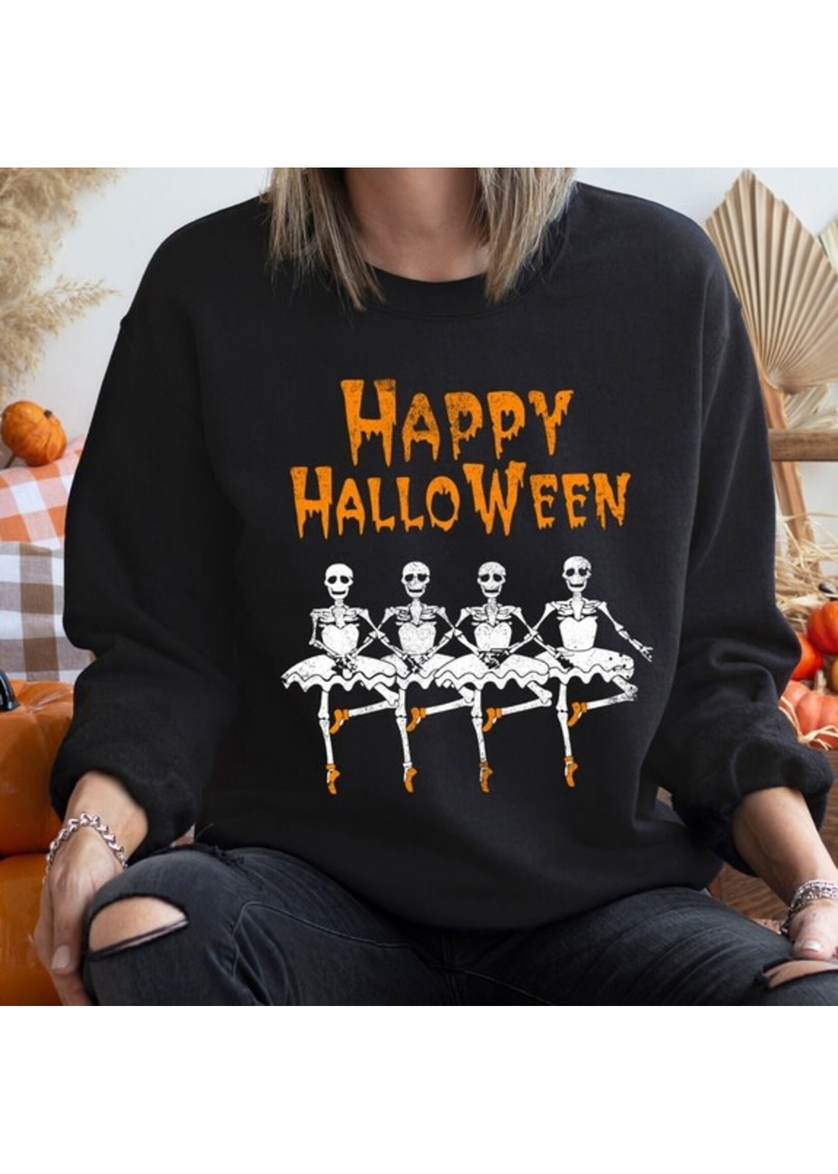 Refinery Number One LLC Refinery Number One LLC Halloween Ballerinas Vintage Sweatshirt