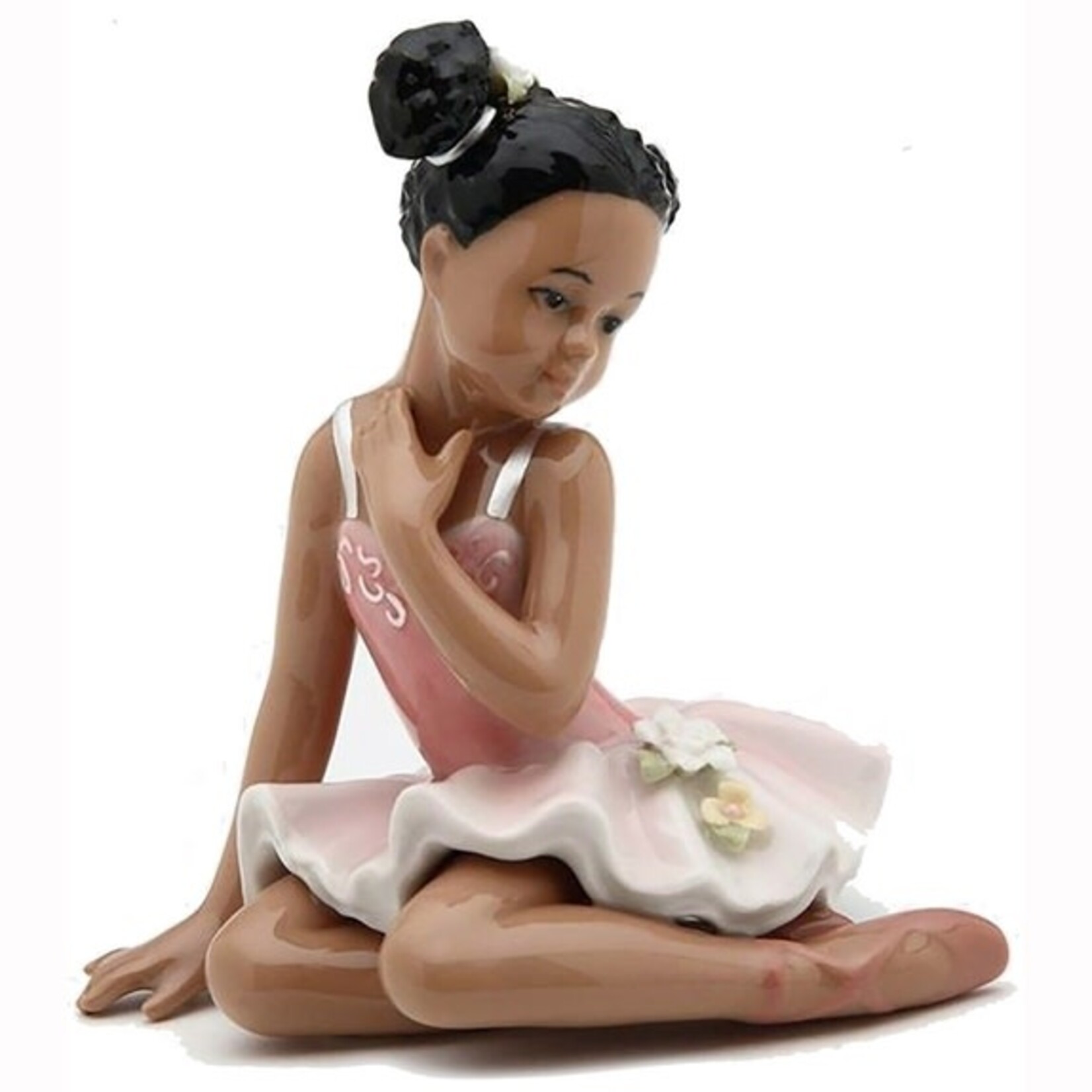 Nutcracker Ballet Gifts Porcelain African American Ballerina Pink