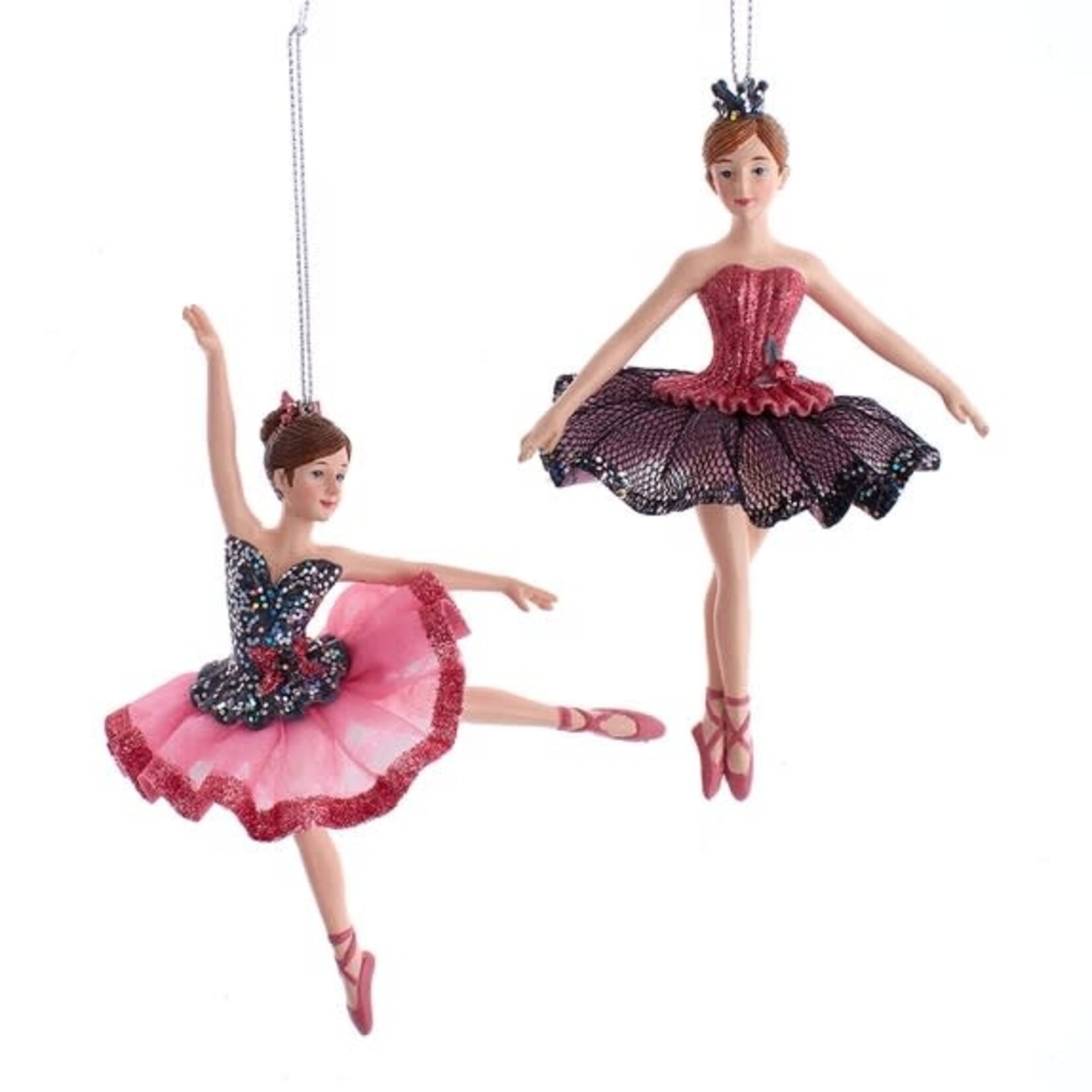 Kurt S. Adler, Inc. Kurt S Adler 6.5" Pink and Pewter Ballerina Ornament Asstd. Single