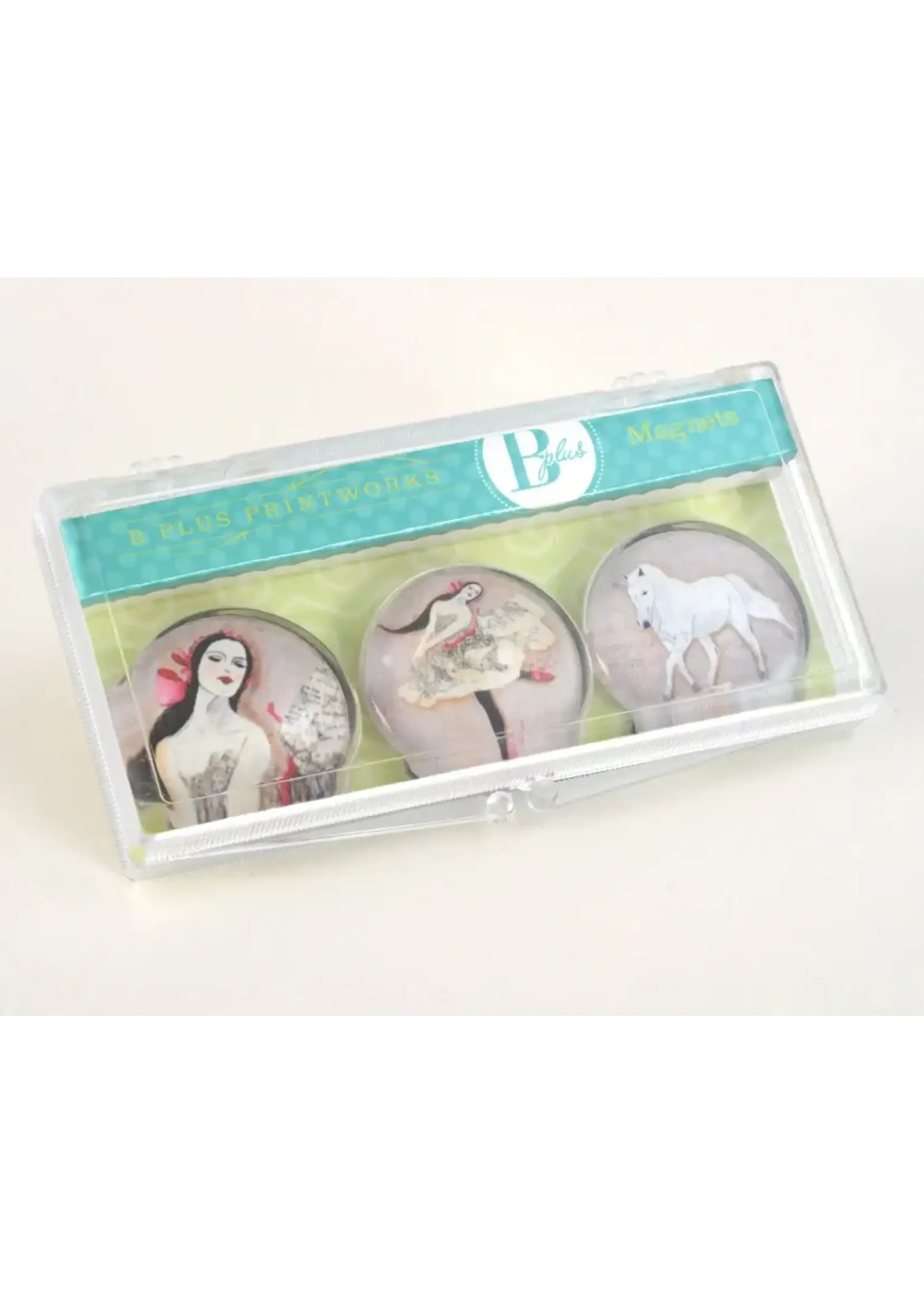 B Plus Printworks Glass Magnet Set