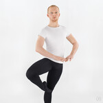 Movin' Easy Dancewear Eurotard 44100 Adult Unisex Microfiber Crew Neck Short Sleeve Dance Shirt (Ballet Austin Logo)