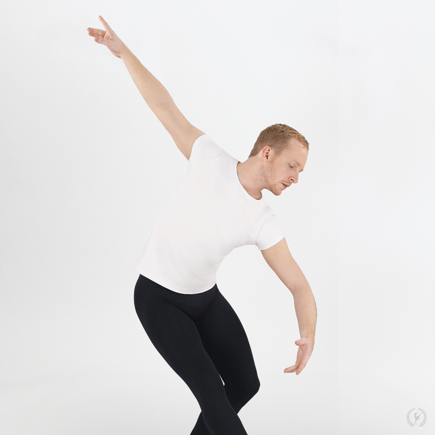 Eurotard Mens 44100 Adult Fitted White T-shirt with ADC logo