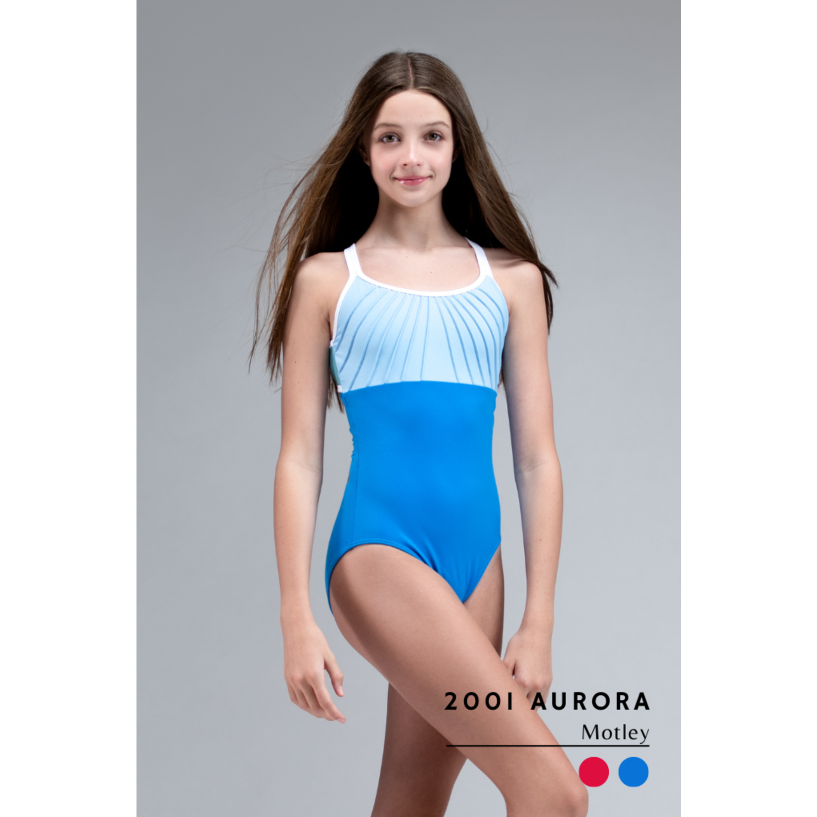 AK Dancewear 1801 Girls Aurora in Motley Pleated Leotard