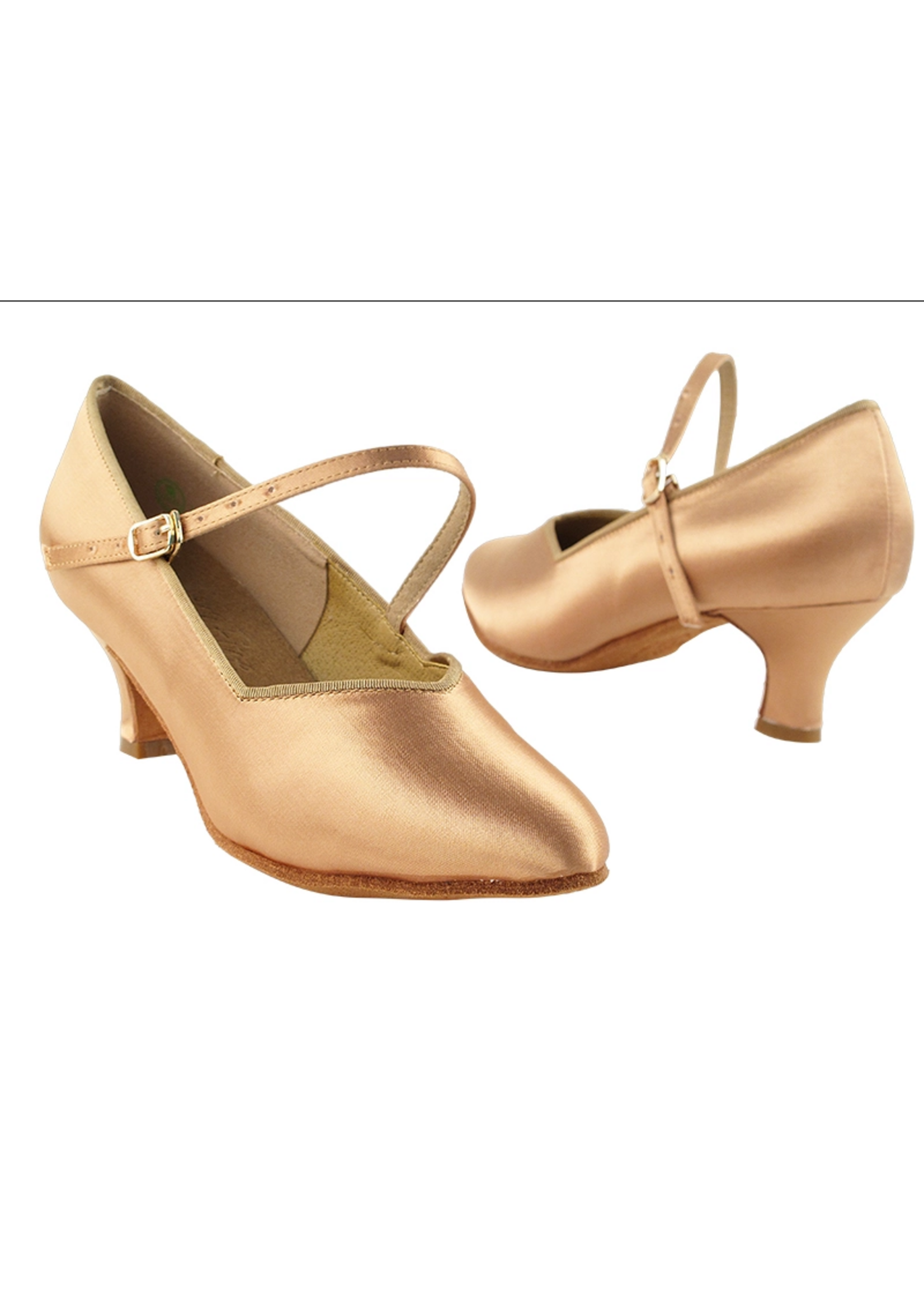 Very Fine Very Fine S9138 Ladies Standard/Smooth Heels with  2" Slim Heel Tan Satin