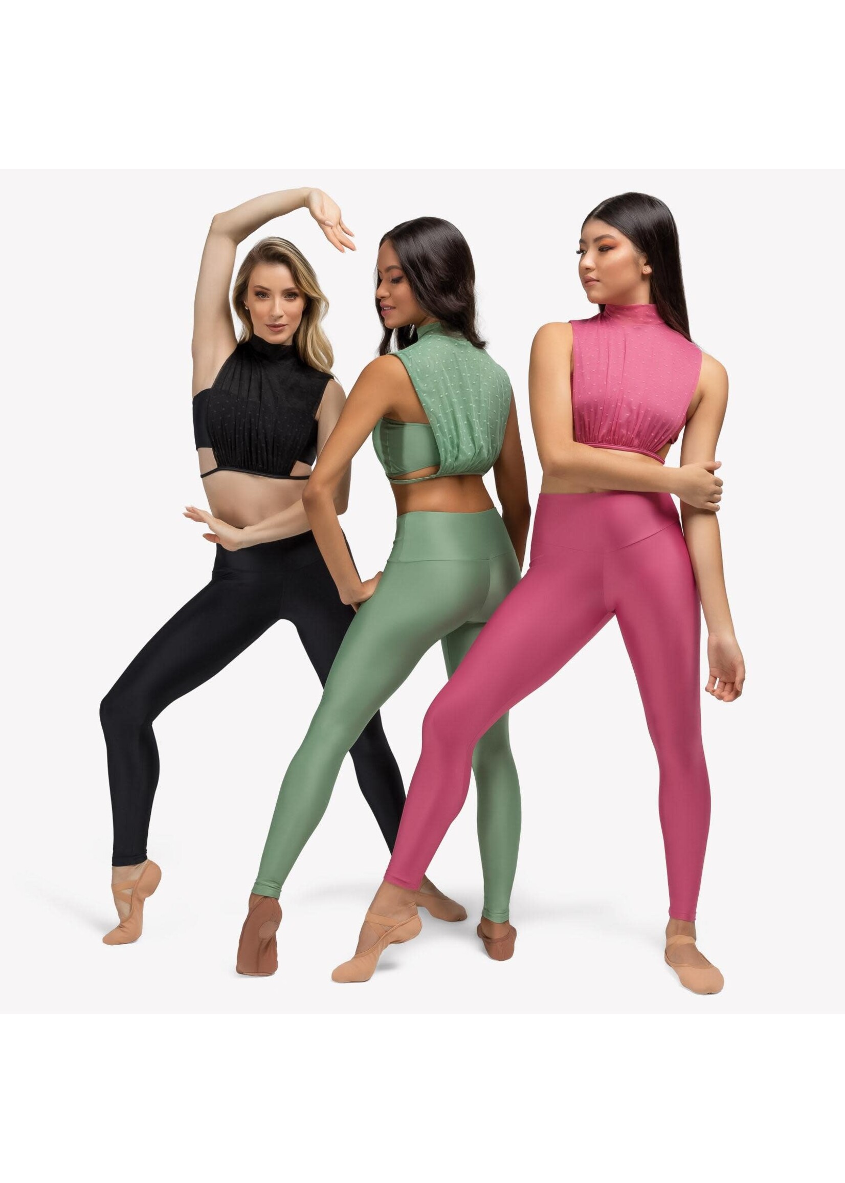 So Danca So Danca RDE2630  Womens Maelle Mock Neck Crop Top