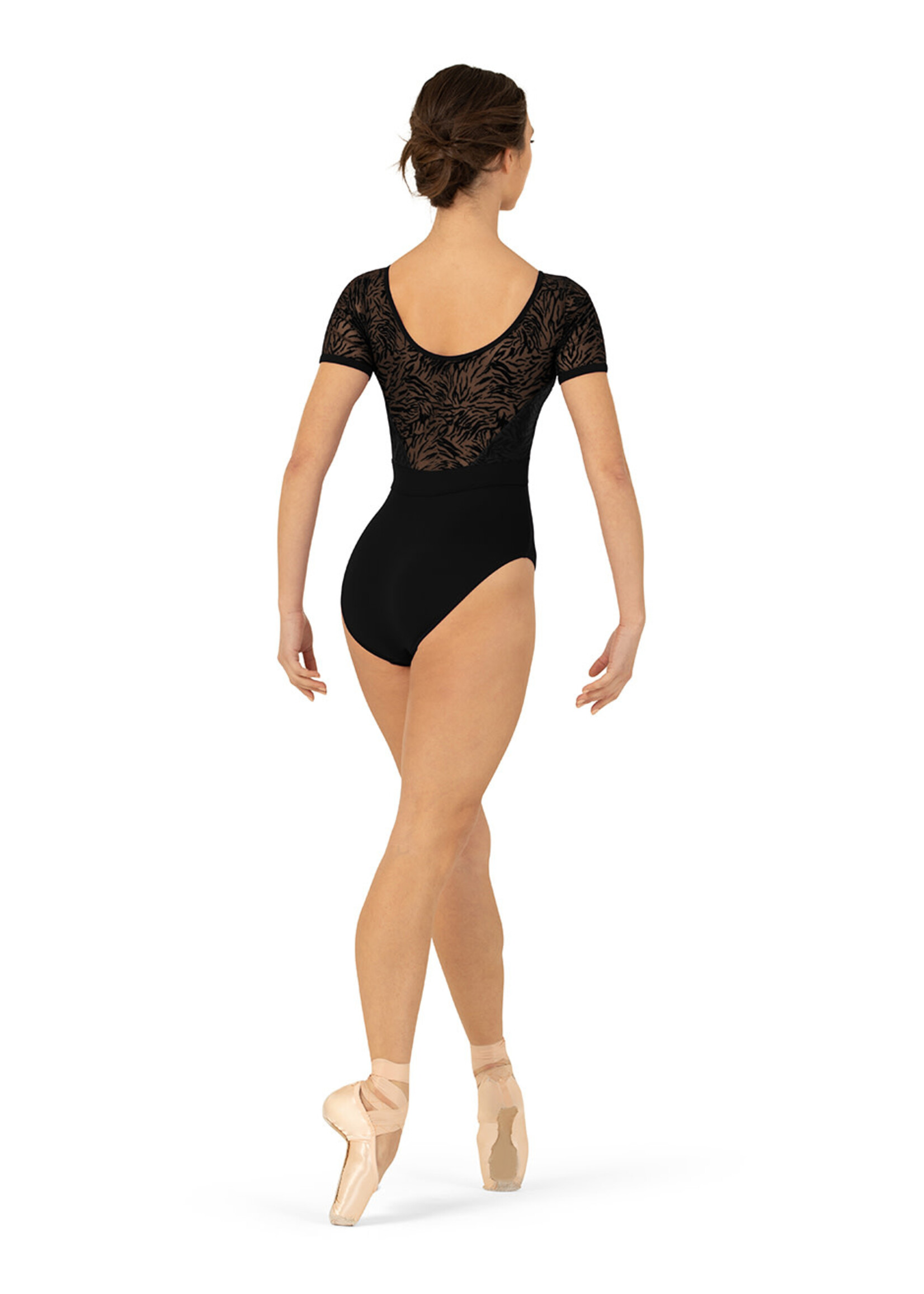 Bloch Bloch L3392 Adult Mesh Panel Short Sleeve Leotard
