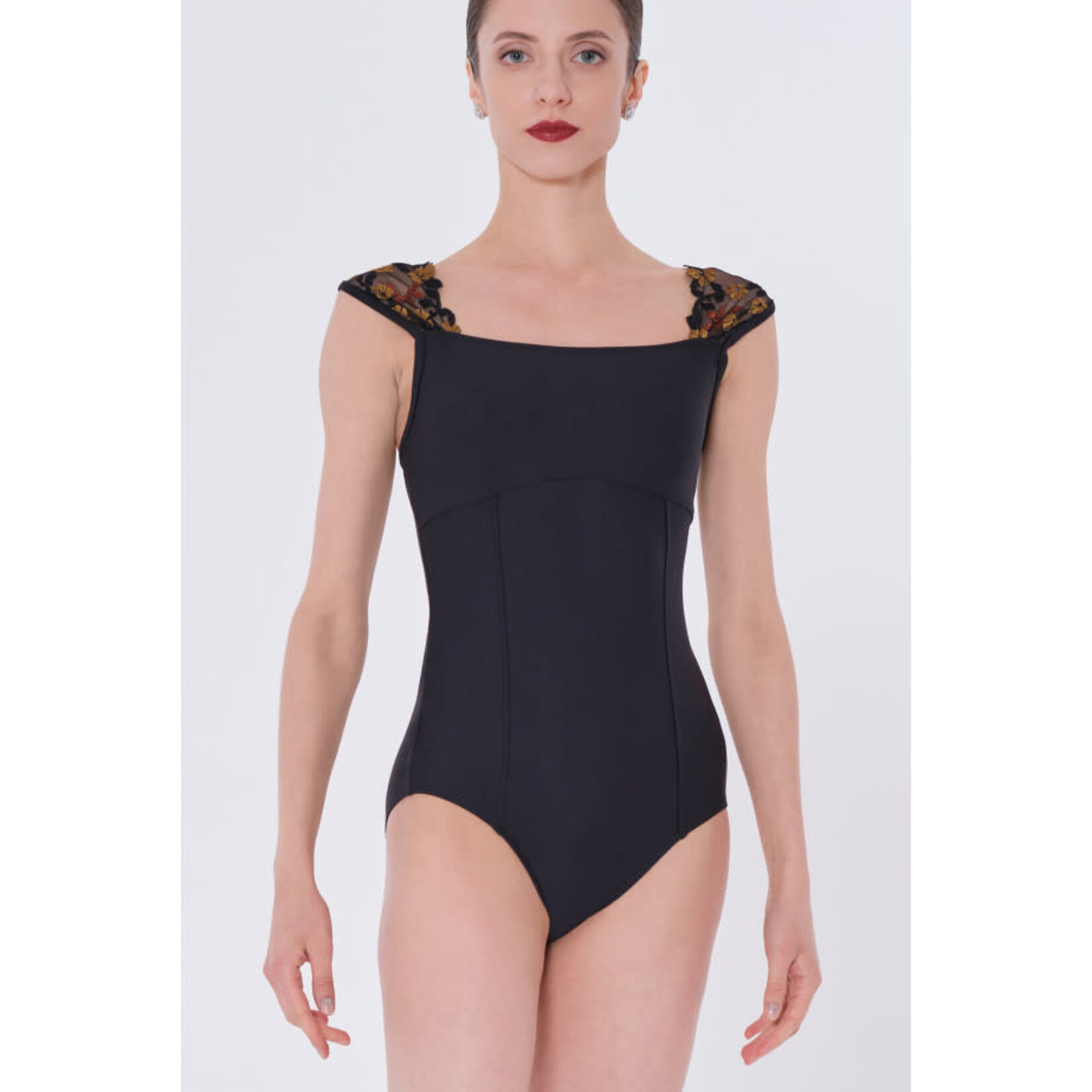 Wear Moi Wear Moi Adult Gemma Floral Tulle Strap Leotard