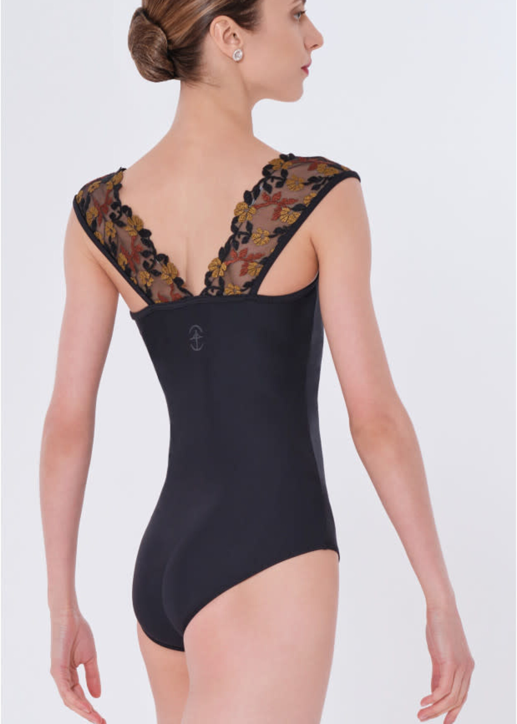 Wear Moi Wear Moi Adult Gemma Floral Tulle Strap Leotard