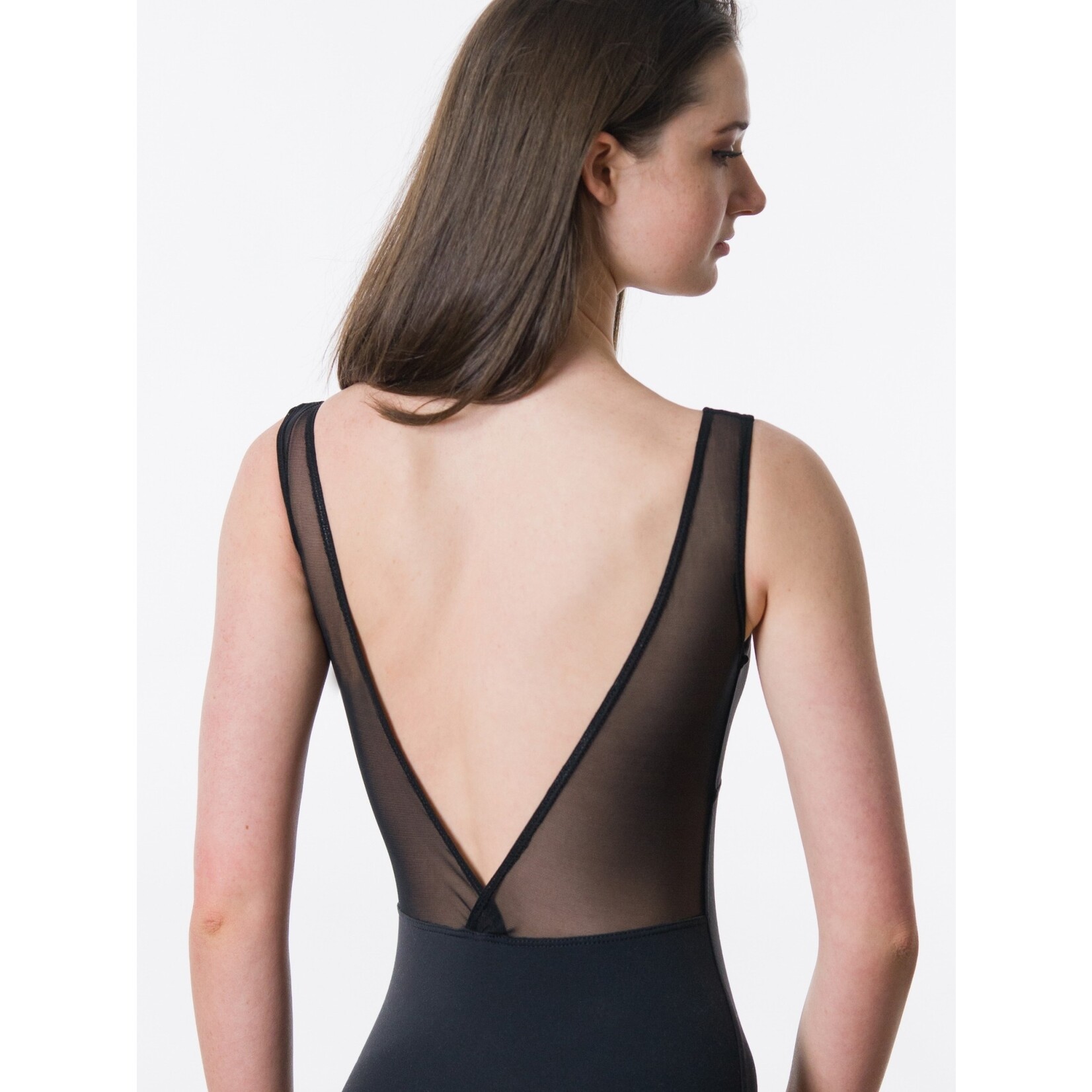 Suffolk Pointe Company Suffolk 2215A 'V' Neck Tank with Low Mesh Cross Back