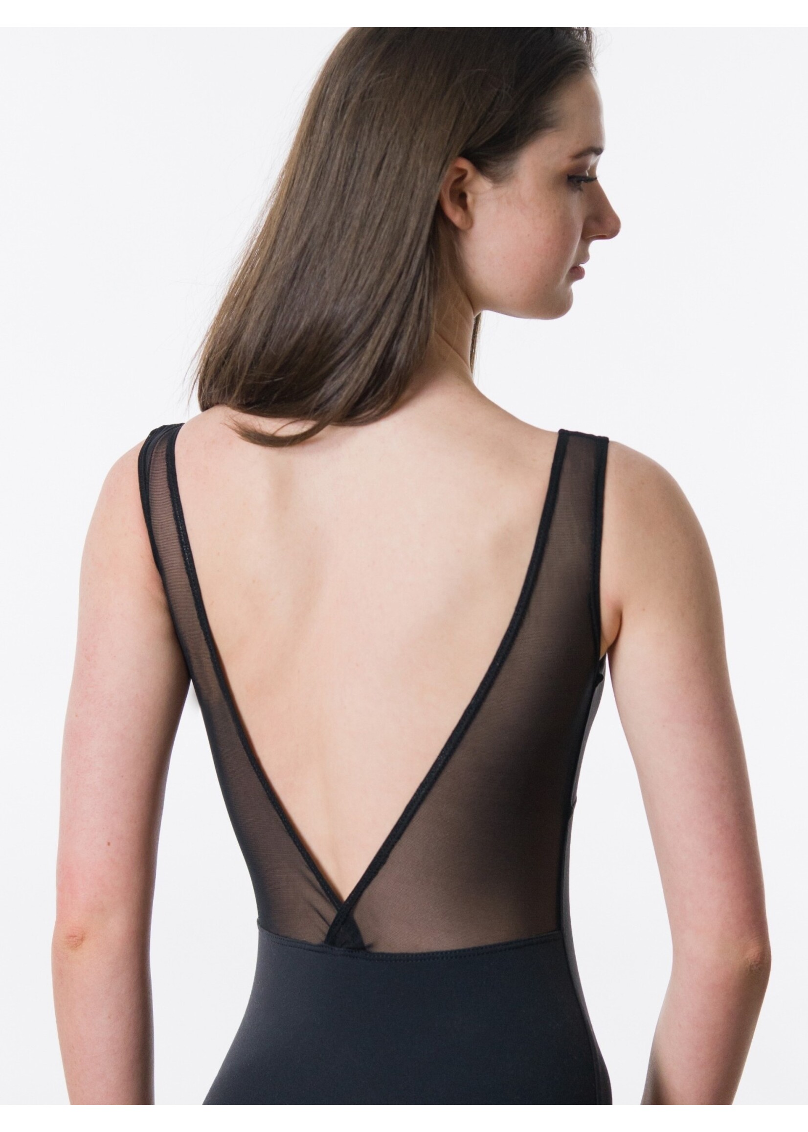 Suffolk Pointe Company Suffolk 2215A 'V' Neck Tank with Low Mesh Cross Back