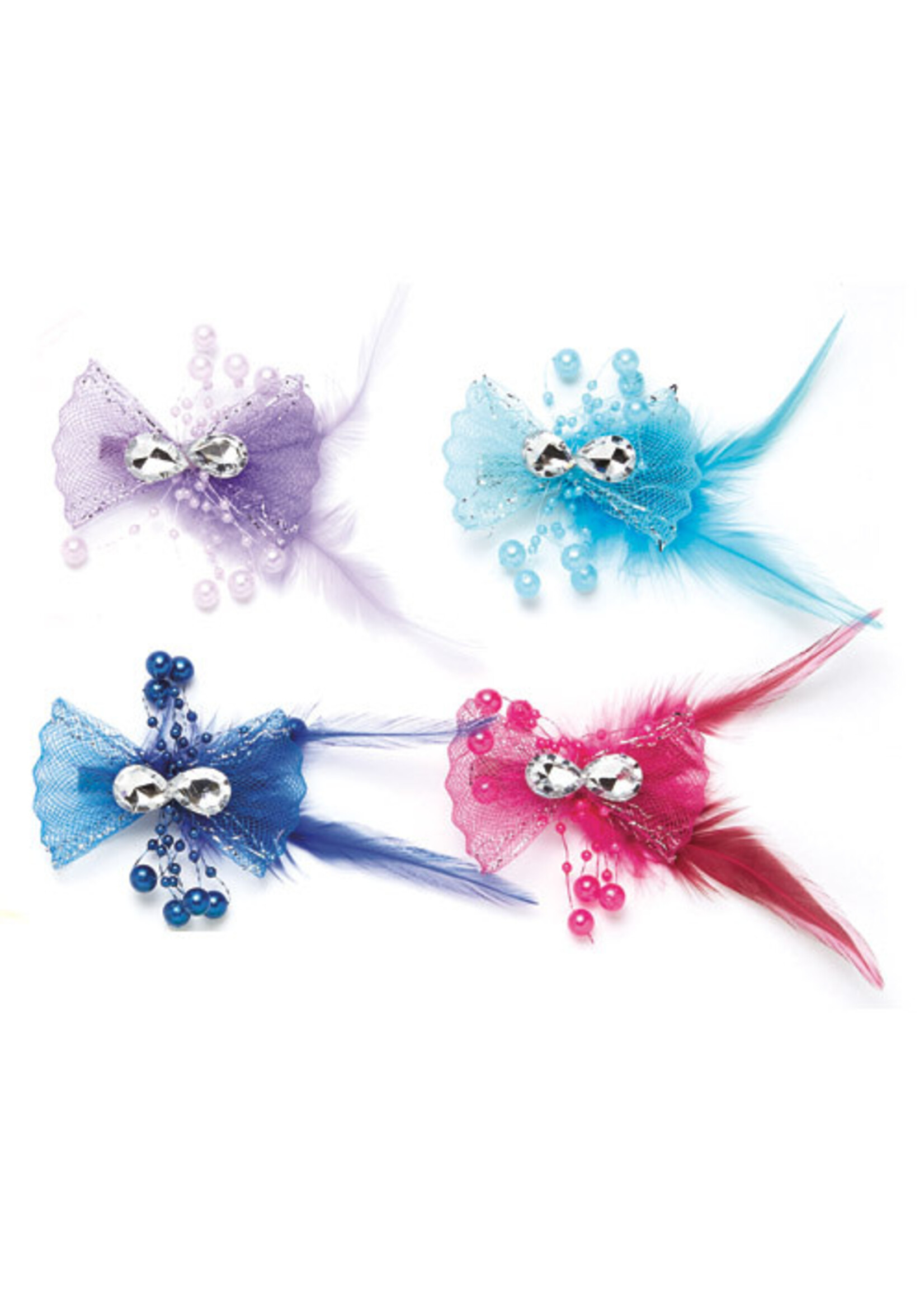 Dasha Dasha 2367 Stone And Pearl Feather Clip Assorted
