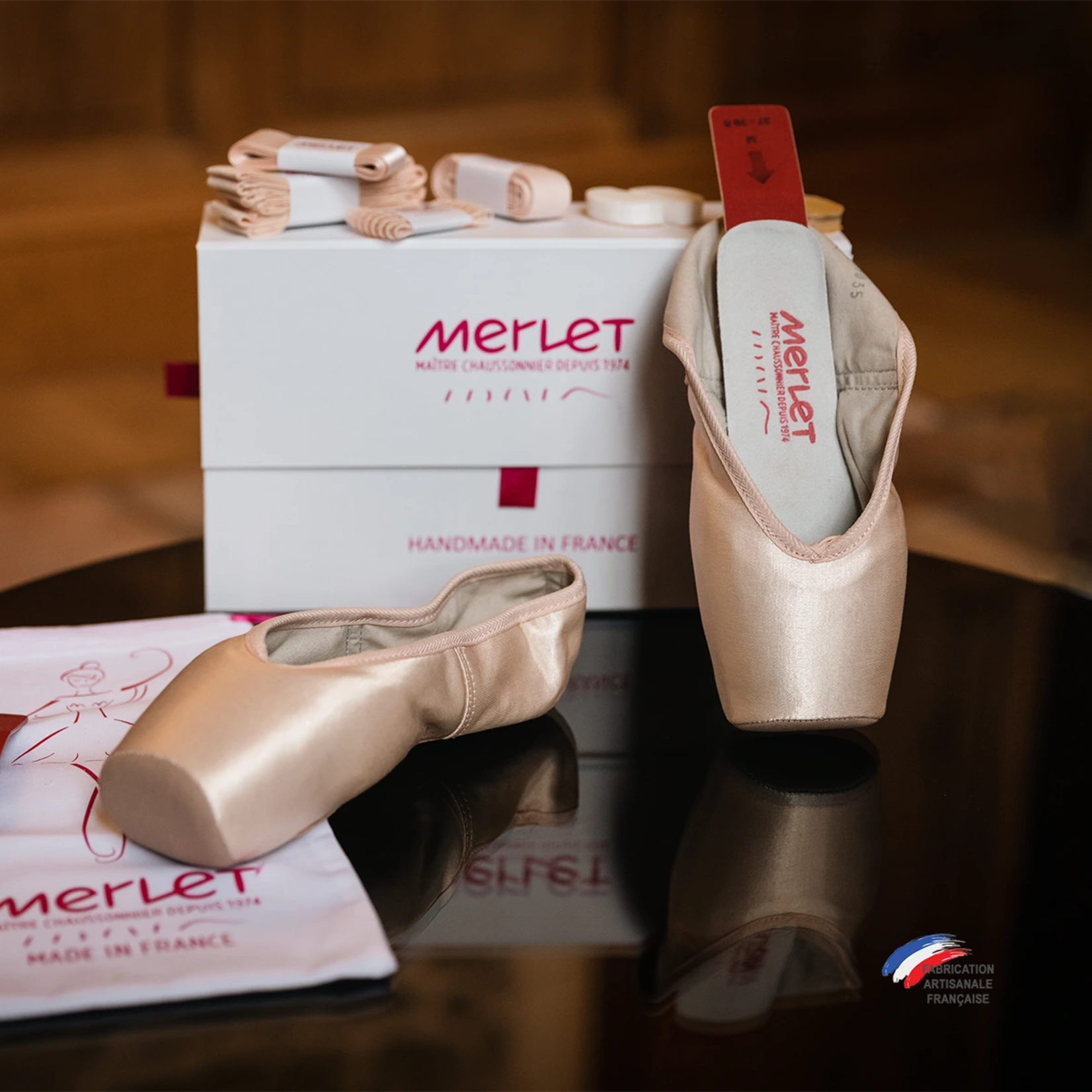Merlet Merlet Lisa Pointe Shoes High Vamp Box With Accessories