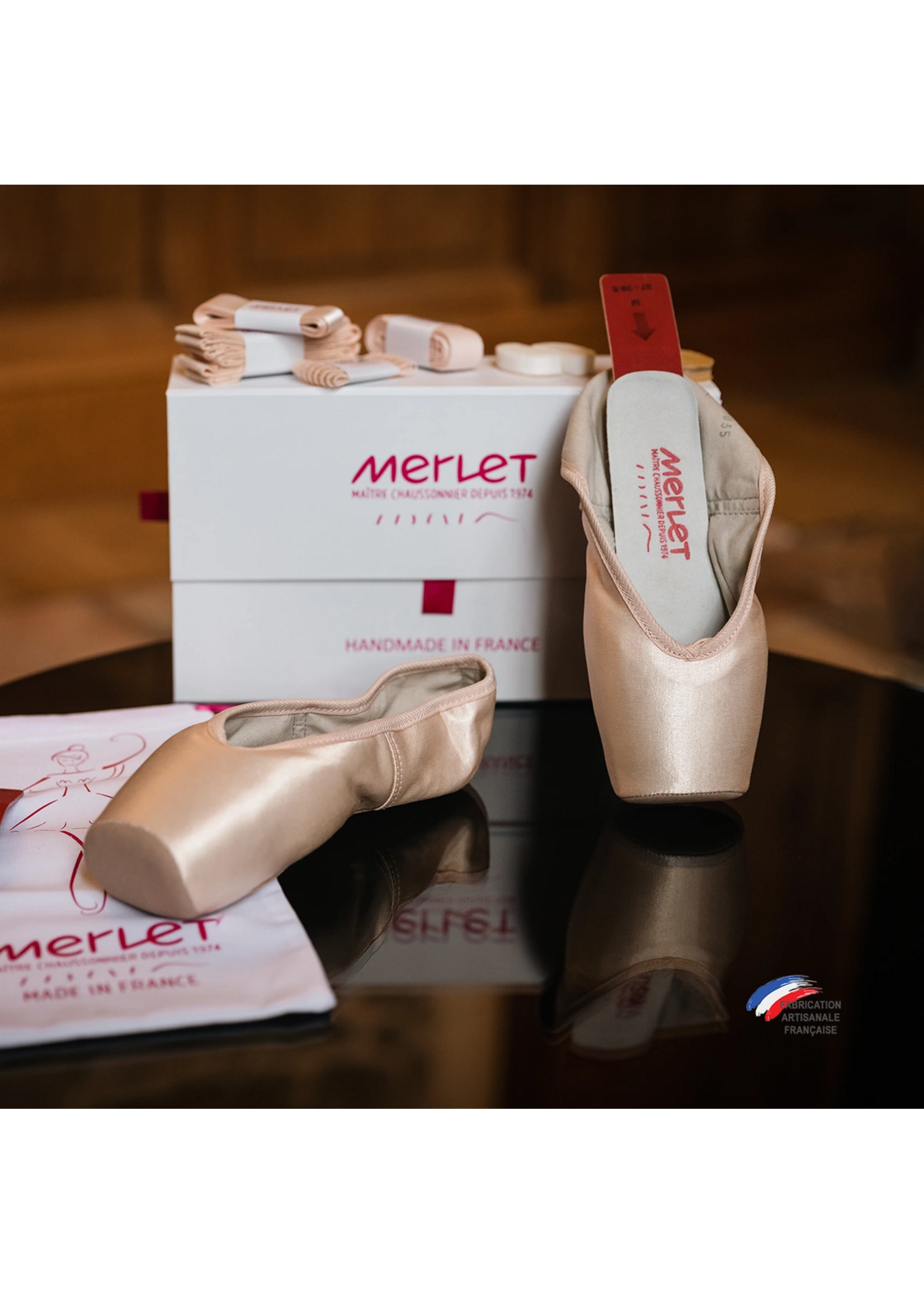Merlet Merlet Lisa Pointe Shoes High Vamp Box With Accessories