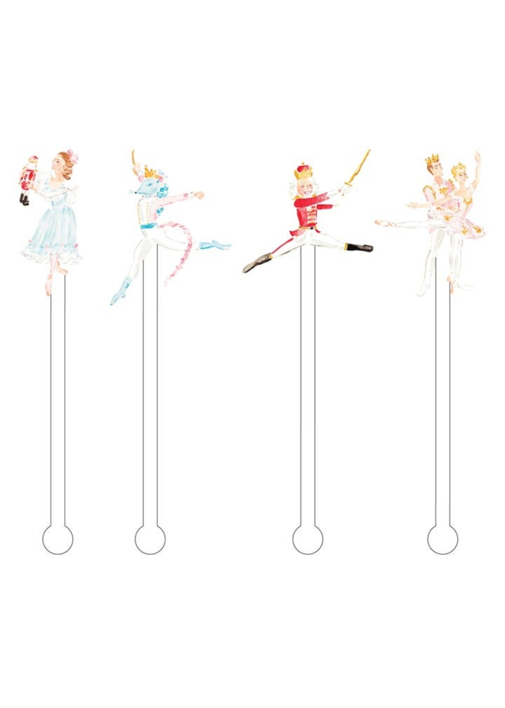 Simply Jessica Marie Simply Jessica Marie Nutcracker Watercolor Acrylic Stir Sticks Set of 4