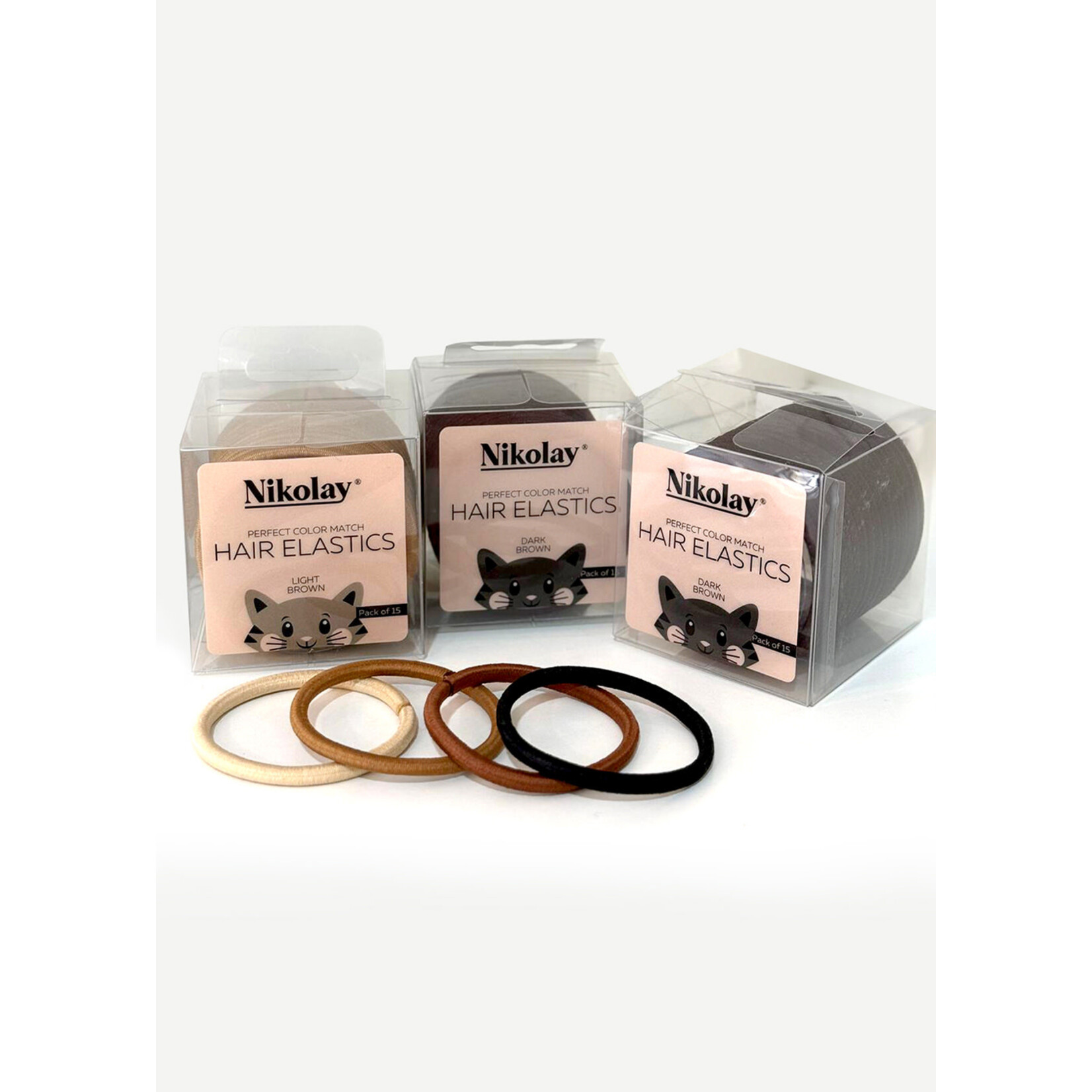Nikolay HA1001N Hair Elastics, pack of 15