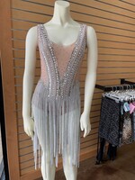 MyZiji MyZiji Silver Stones and Chains Dance Costume M/L