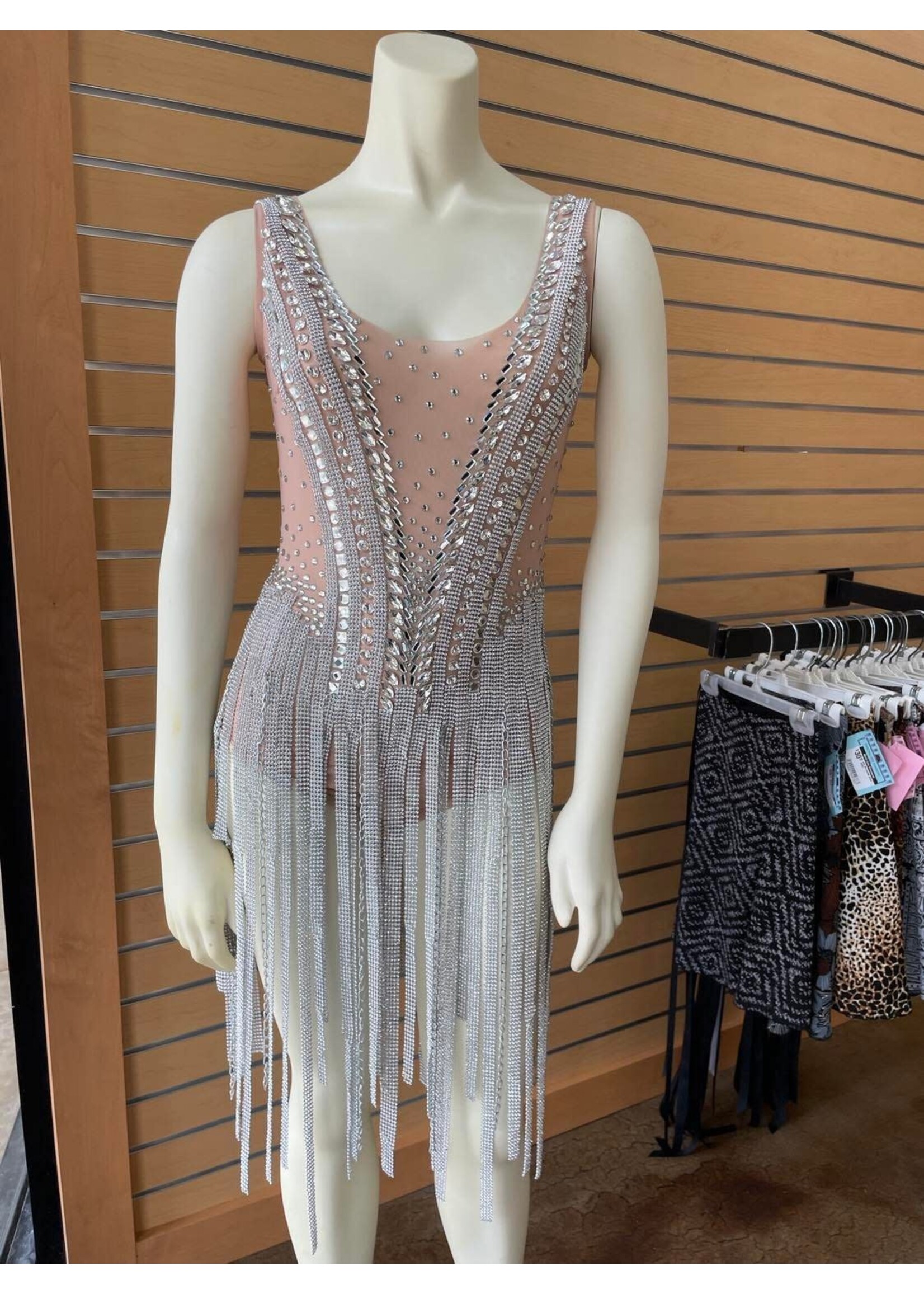 MyZiji MyZiji Silver Stones and Chains Dance Costume M/L