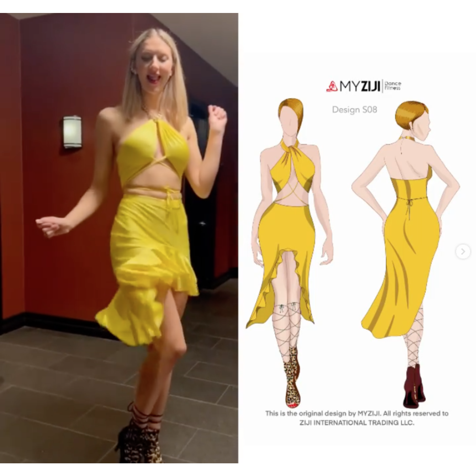 MyZiji Design S08 Two Piece Latin Dance Costume