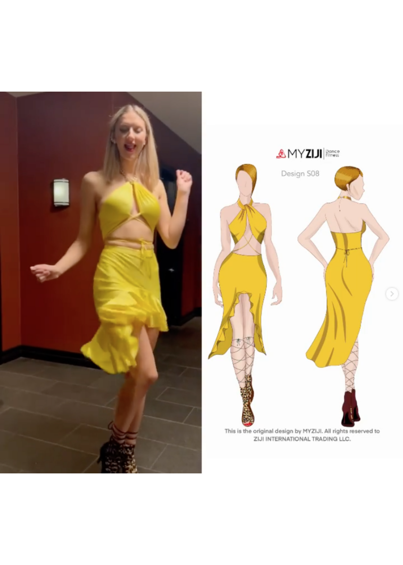 MyZiji MyZiji Design S08 Two Piece Latin Dance Costume