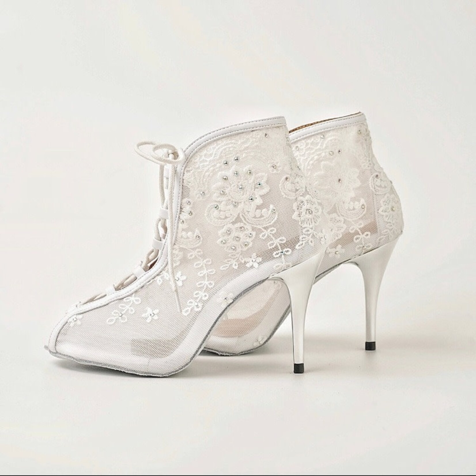 MyZiji MyZiji Rose Lace Up Ankle Booties