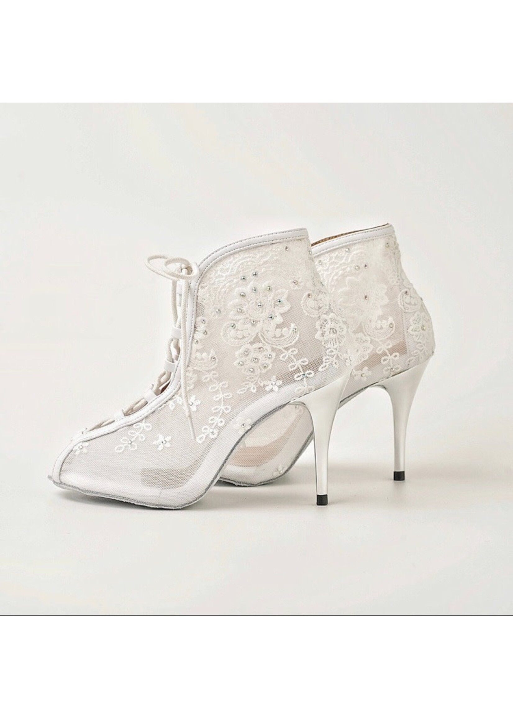 MyZiji MyZiji Rose Lace Up Ankle Booties