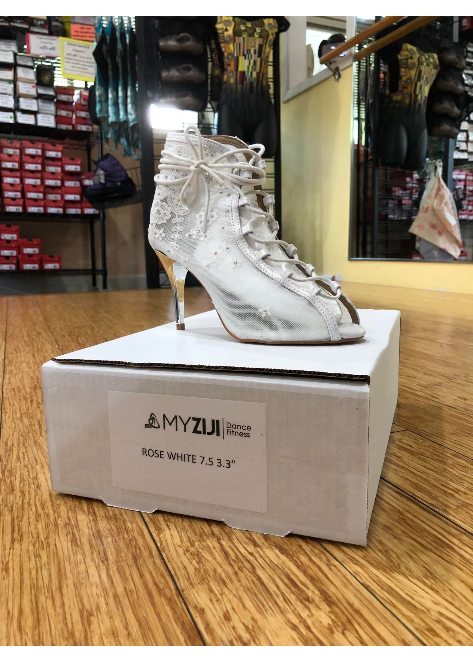 MyZiji MyZiji Rose Lace Up Ankle Booties