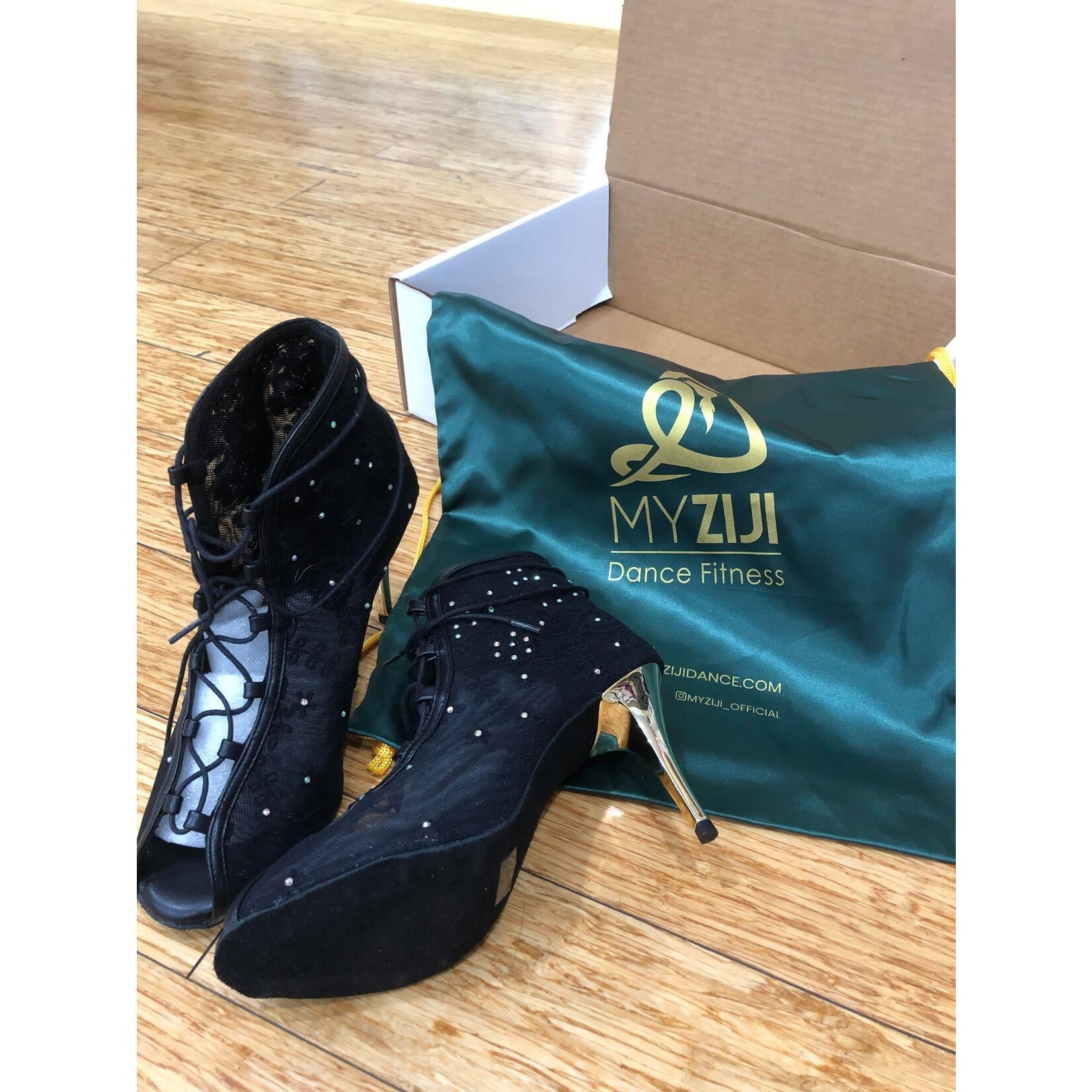 MyZiji Rose Lace Up Ankle Booties