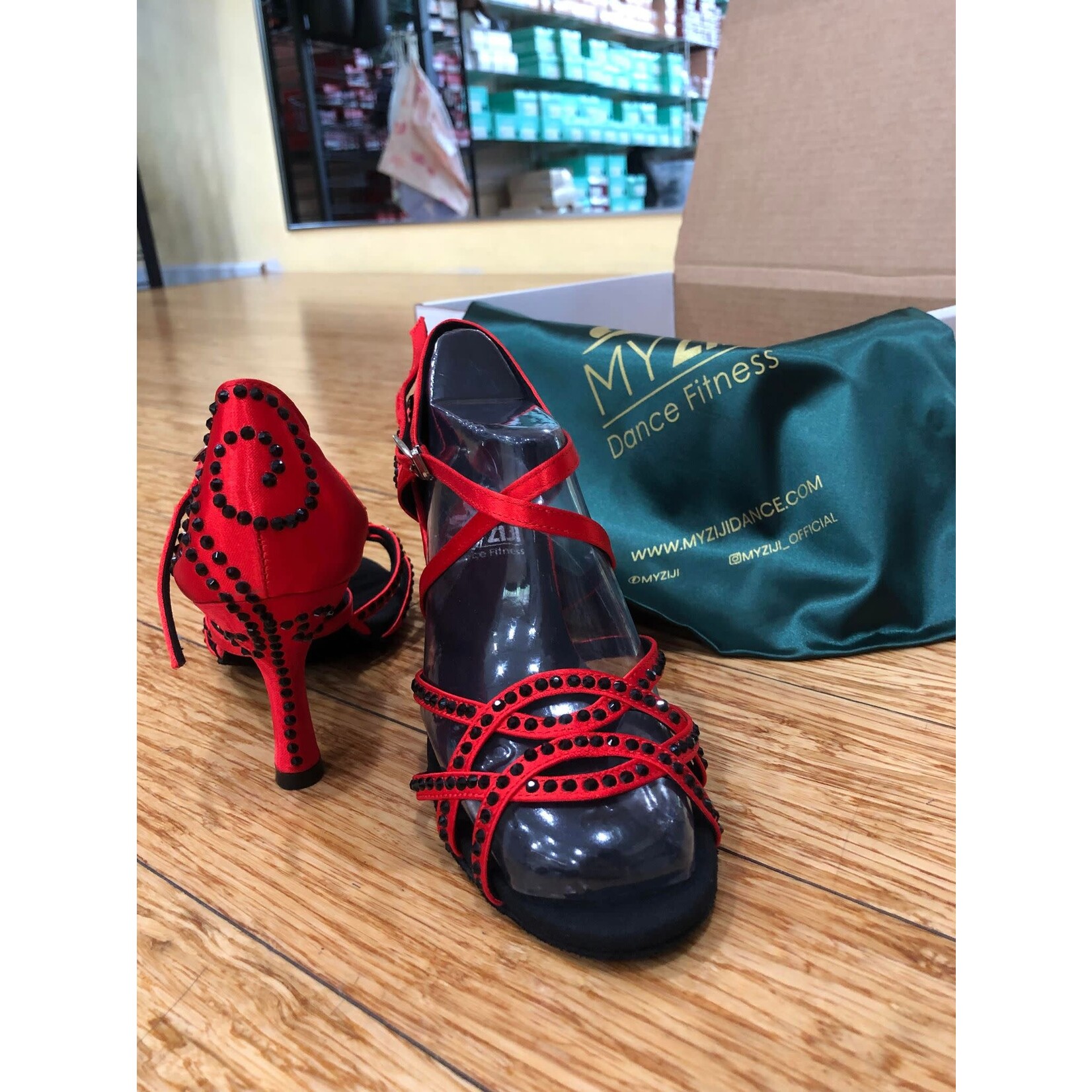 MyZiji Red Amore Premier Latin Dance Shoes