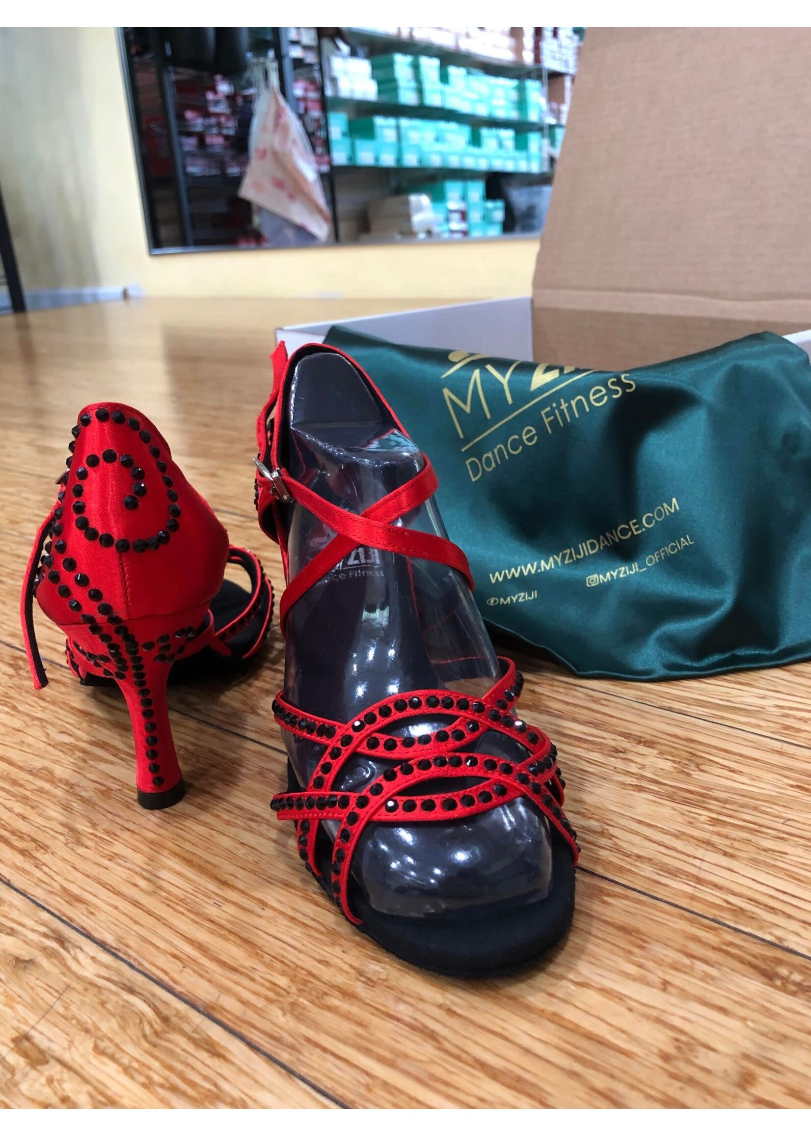 MyZiji MyZiji Red Amore Premier Latin Dance Shoes