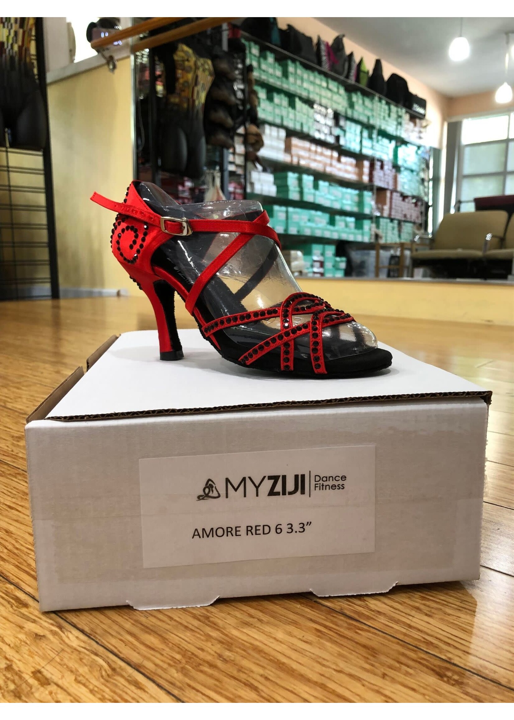 MyZiji MyZiji Red Amore Premier Latin Dance Shoes