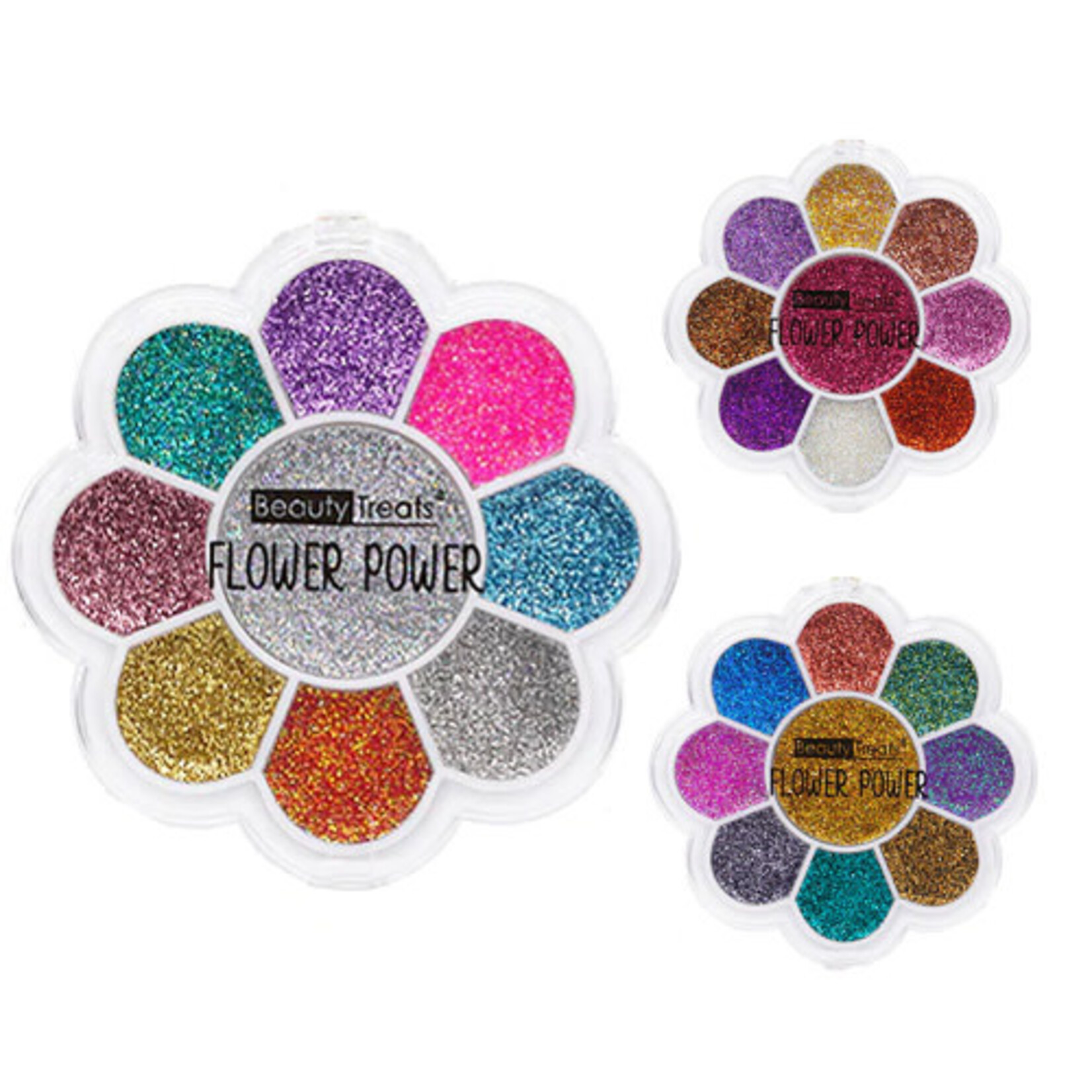Dasha 2515 Flower Power Glitter Palette Assorted SET OF THREE