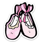 CJ Merchantile G497 3" Ballerina Slippers Vinyl Sticker