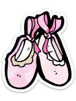 CJ Merchantile CJ Merchantile G497 3" Ballerina Slippers Vinyl Sticker