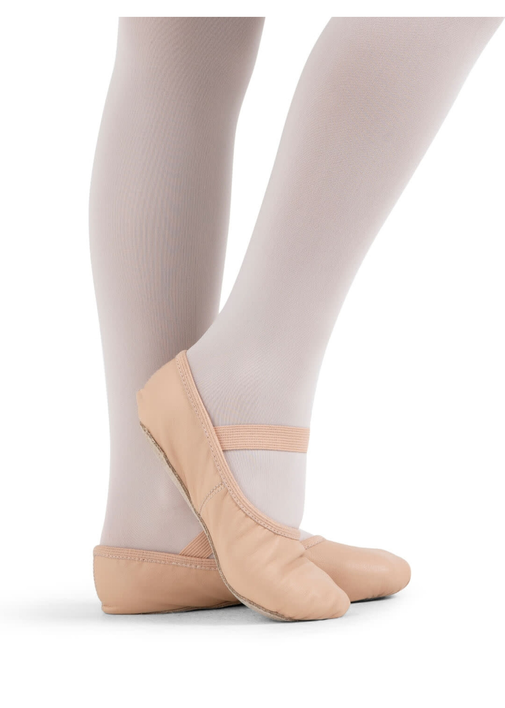 Capezio Capezio V100C  Girls Luna No Drawstring Leather Full Sole Ballet Shoe