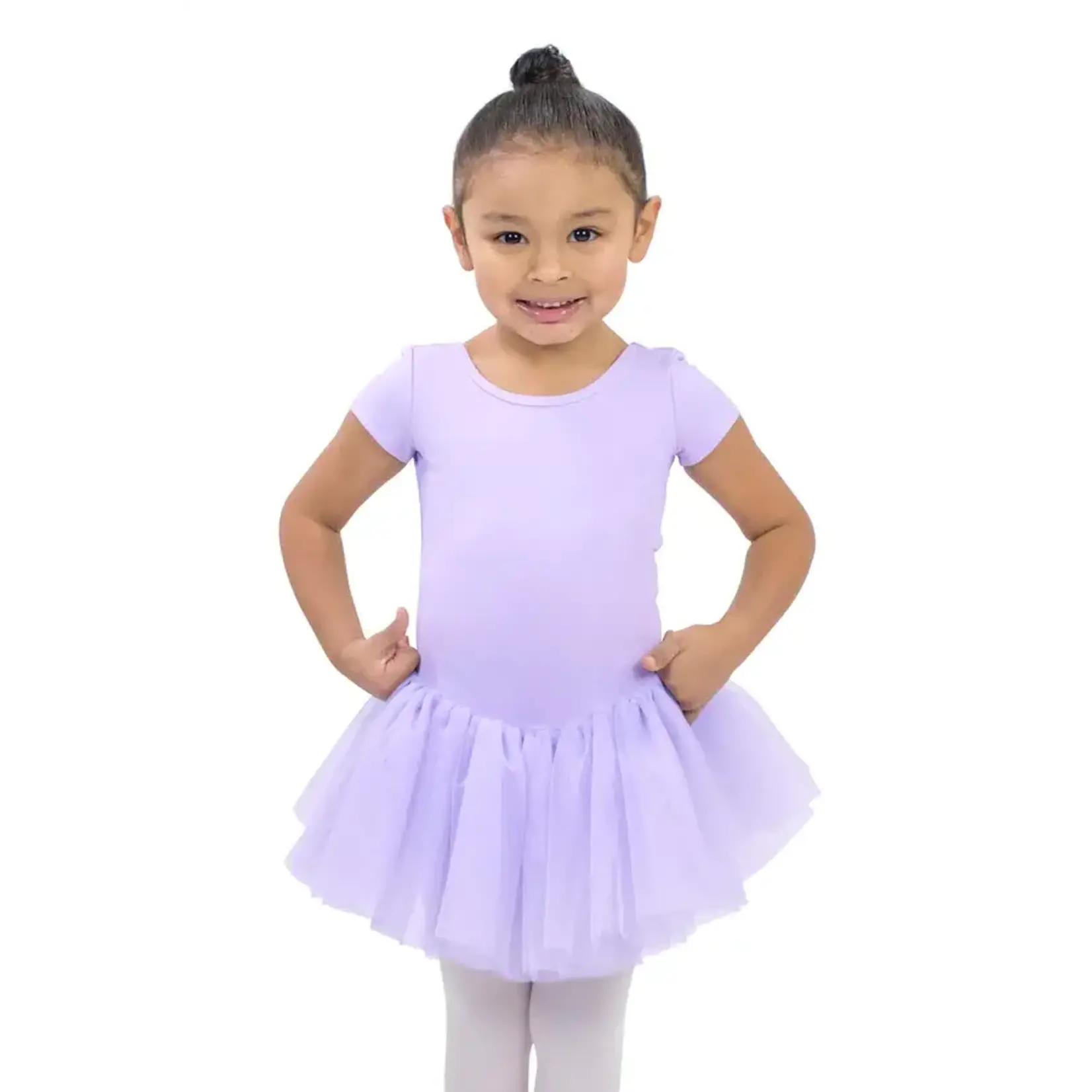 Basic Moves Basic Moves BM9440IE Kids Heart Microfiber X-Back S/S Soft Mesh Tutu Dress