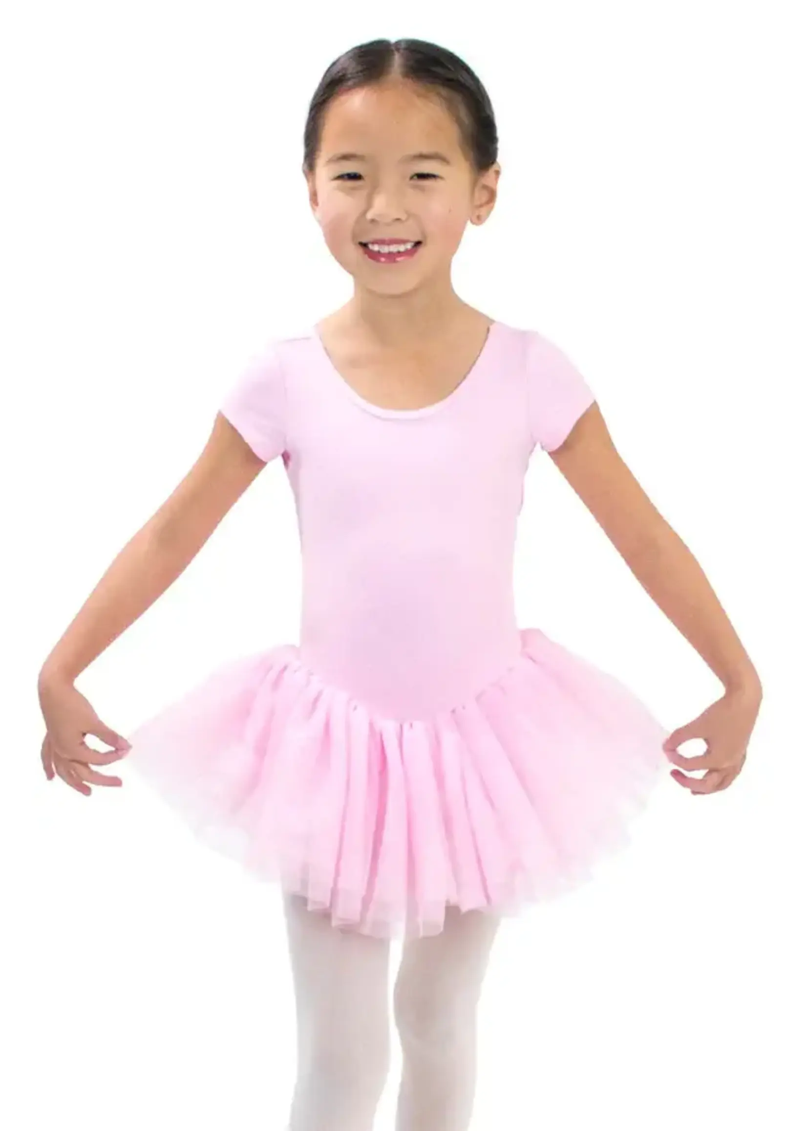 Basic Moves Basic Moves BM9440IE Kids Heart Microfiber X-Back S/S Soft Mesh Tutu Dress