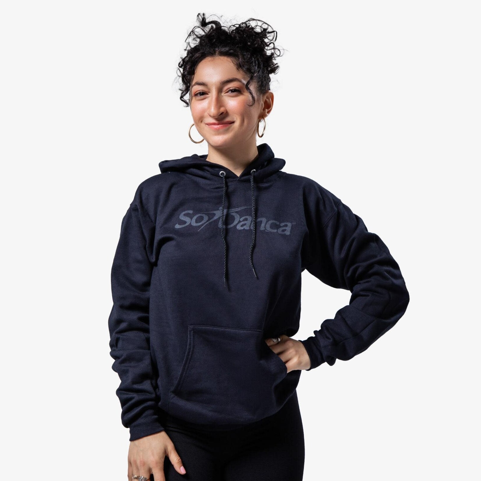 So Danca So Danca SL236 - SD Hoodie Black hoodie with dark grey Só Dança logo
