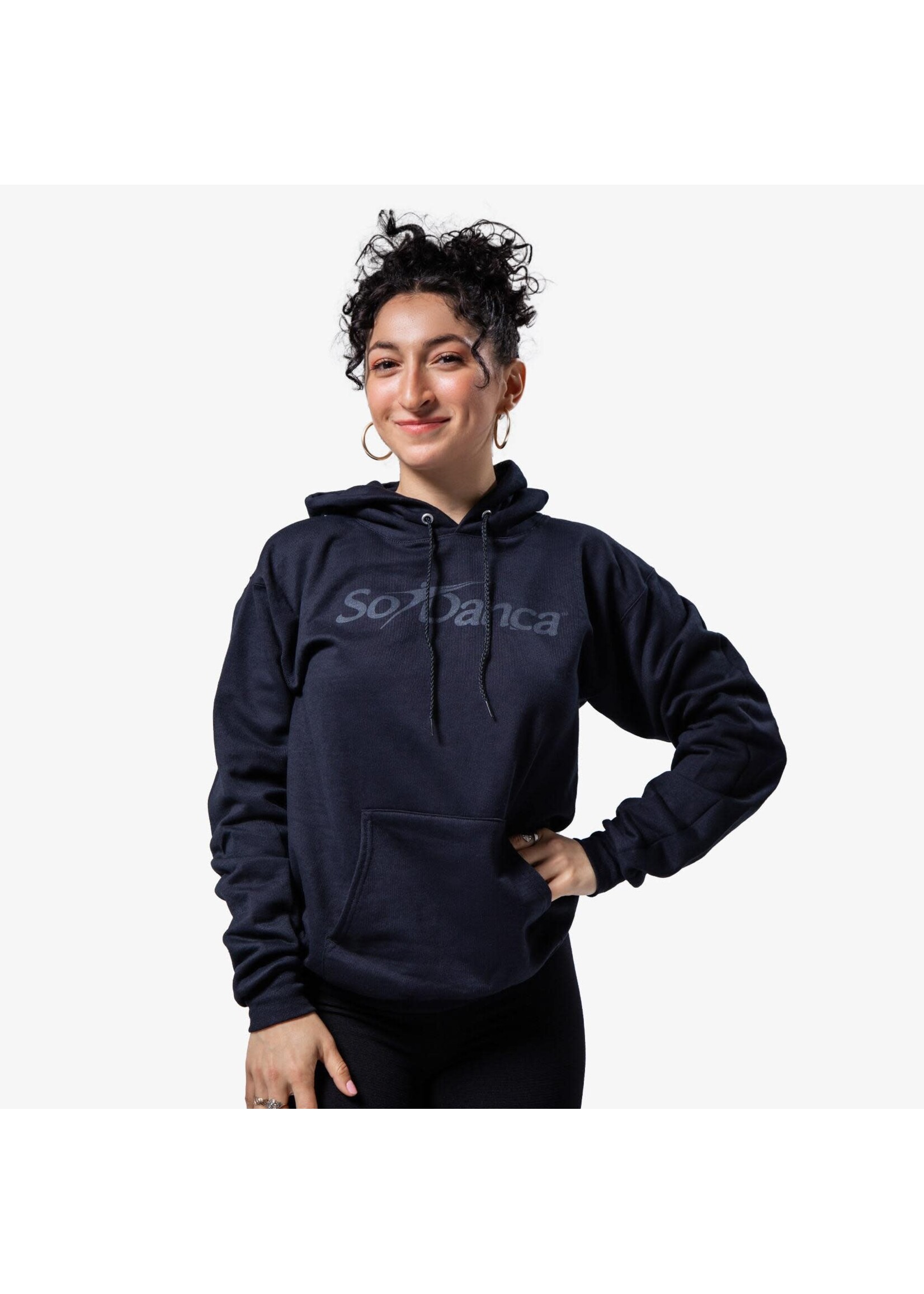 So Danca So Danca SL236 - SD Hoodie Black hoodie with dark grey Só Dança logo