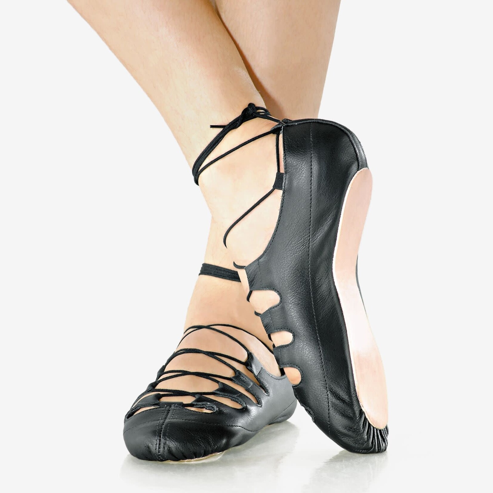 So Danca So Danca MD10 BLACK Genevieve Irish Ghillie Full Leather Sole Shoe