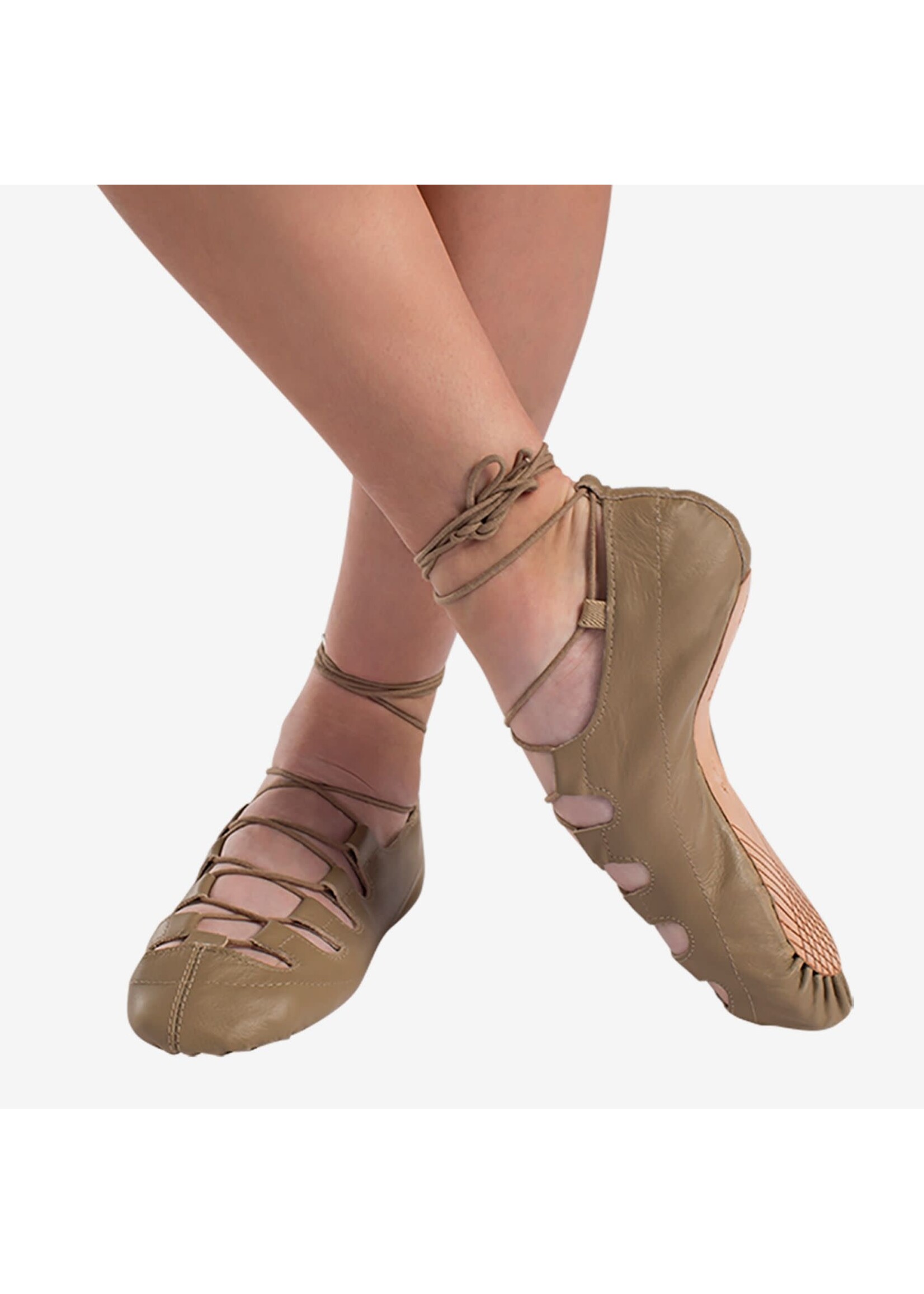 So Danca So Danca MD10 TAN Genevieve Irish Ghillie Full Leather Sole Shoe