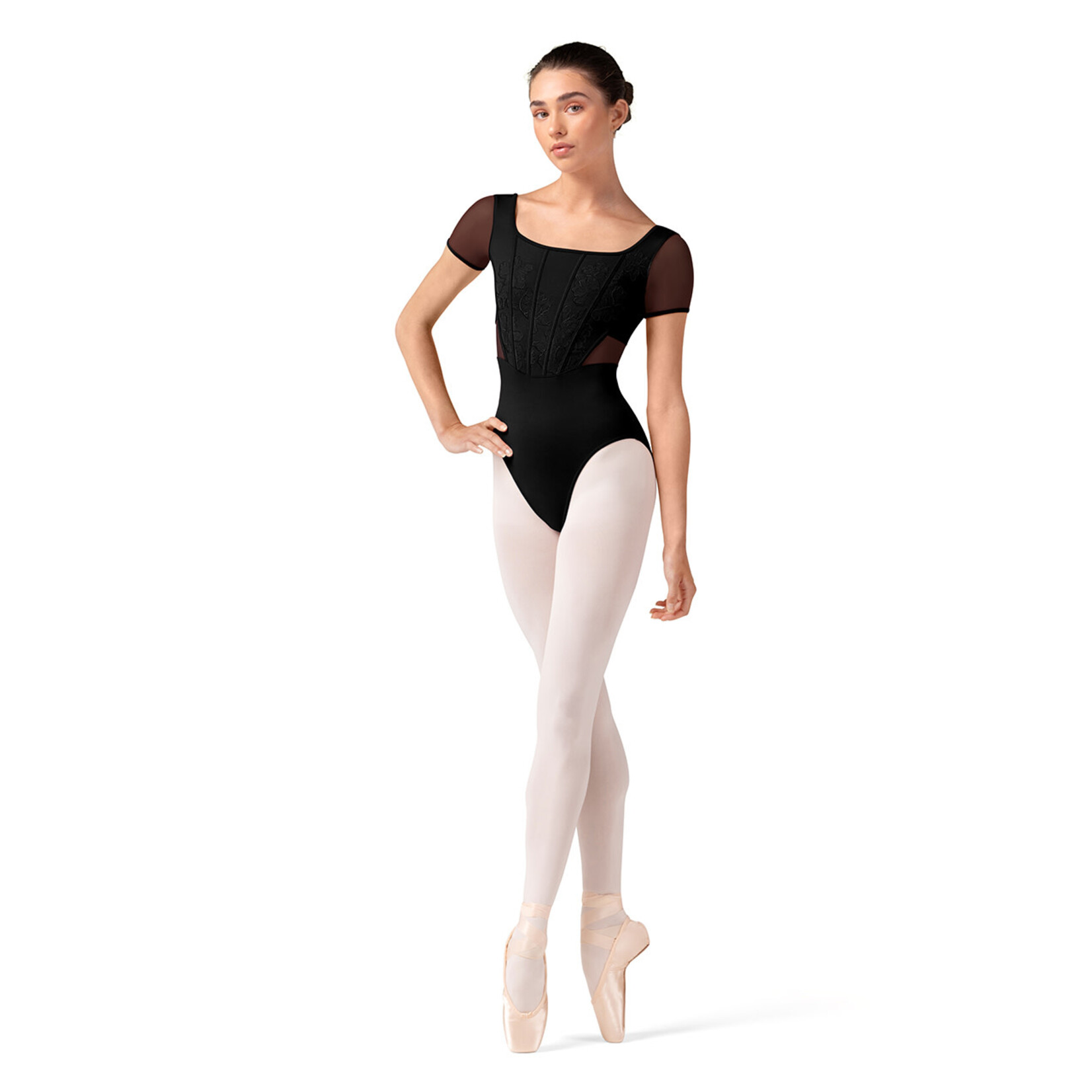 Bloch L20001 Ladies Embroidered Cap Sleeve Leotard