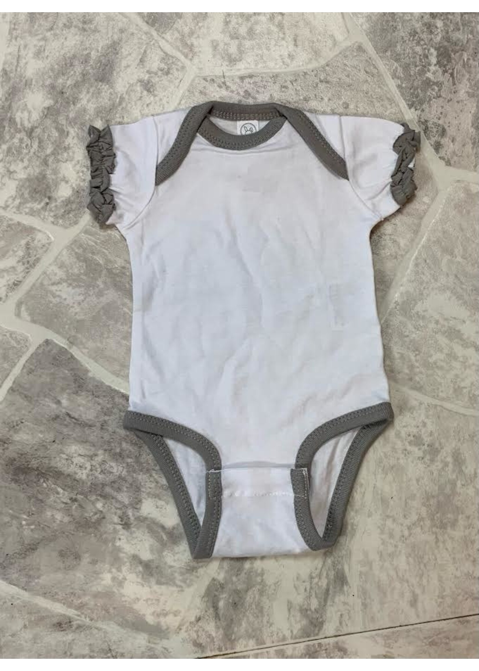 Rabbit Skin Infant Ruffle Body Suit