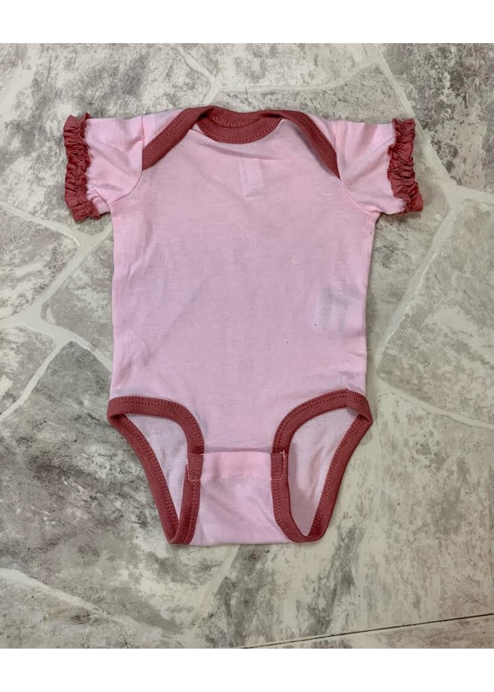 Rabbit Skin Infant Ruffle Body Suit