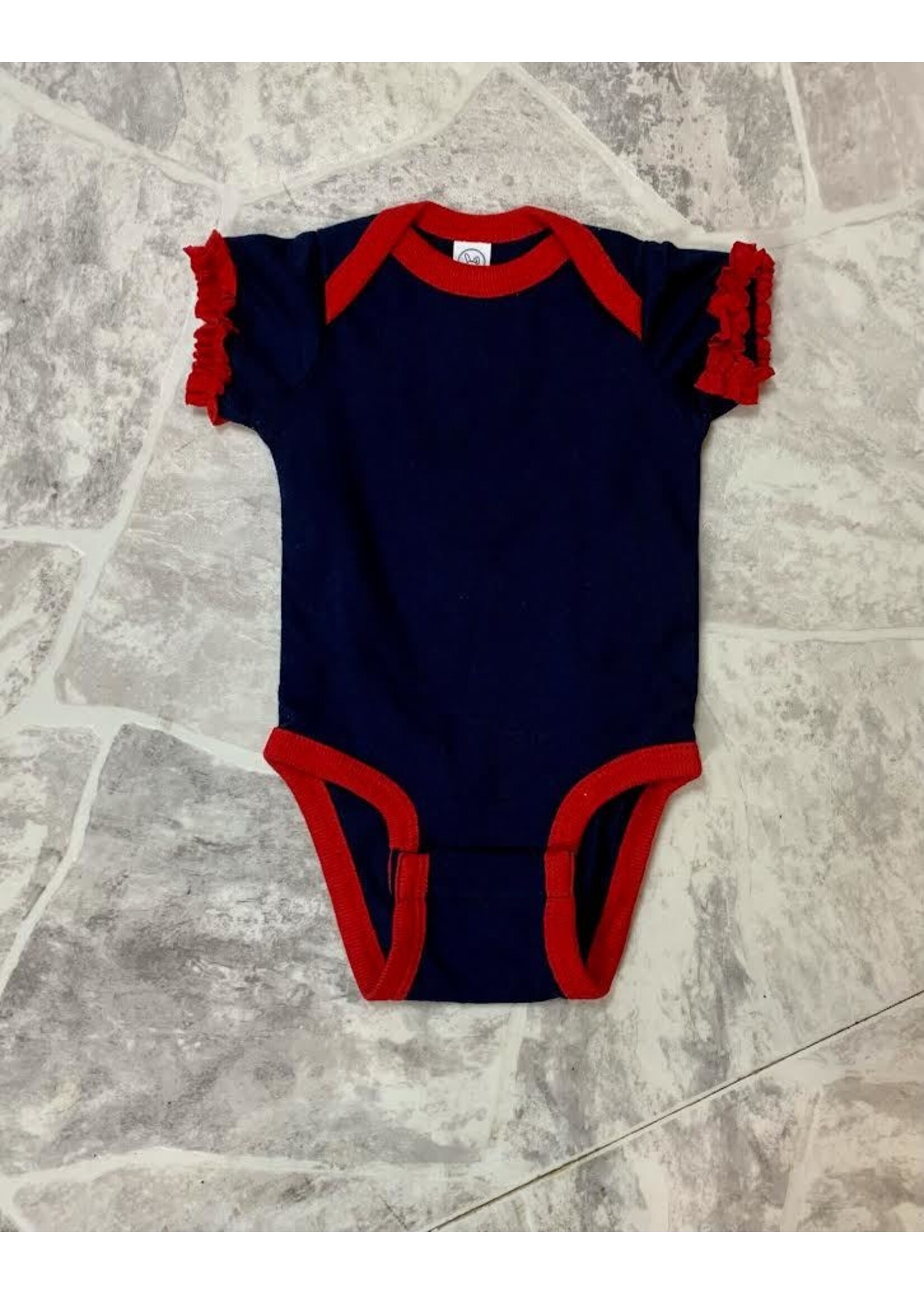 Rabbit Skin Infant Ruffle Body Suit