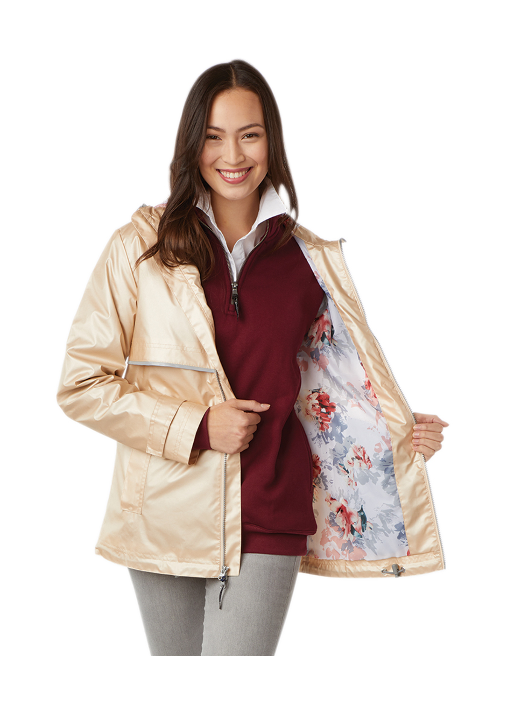 Charles River WOMEN'S NEW ENGLANDER® RAIN JACKET WITH PRINTED LINING
