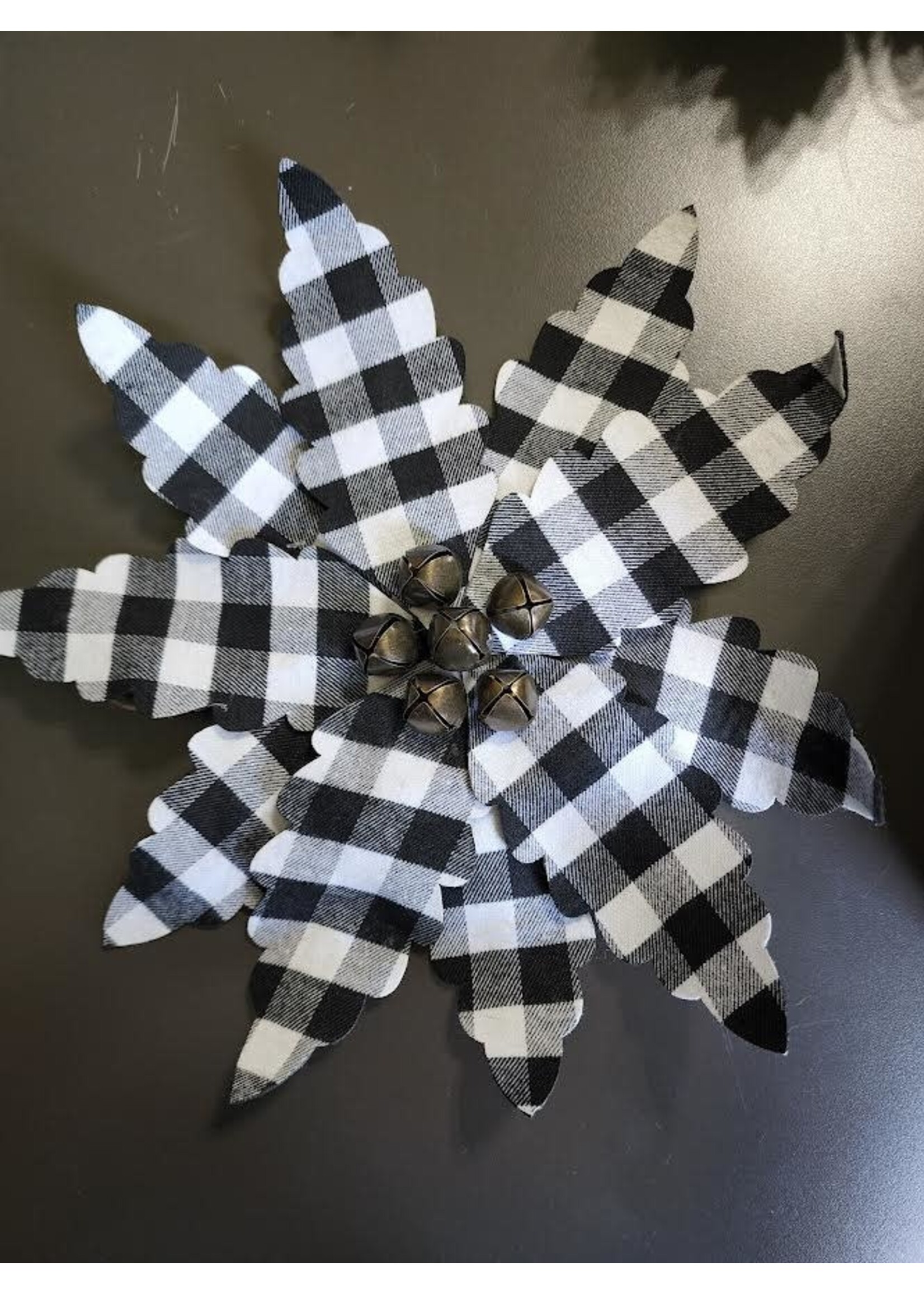 Ganz Black and White Plaid Ornament