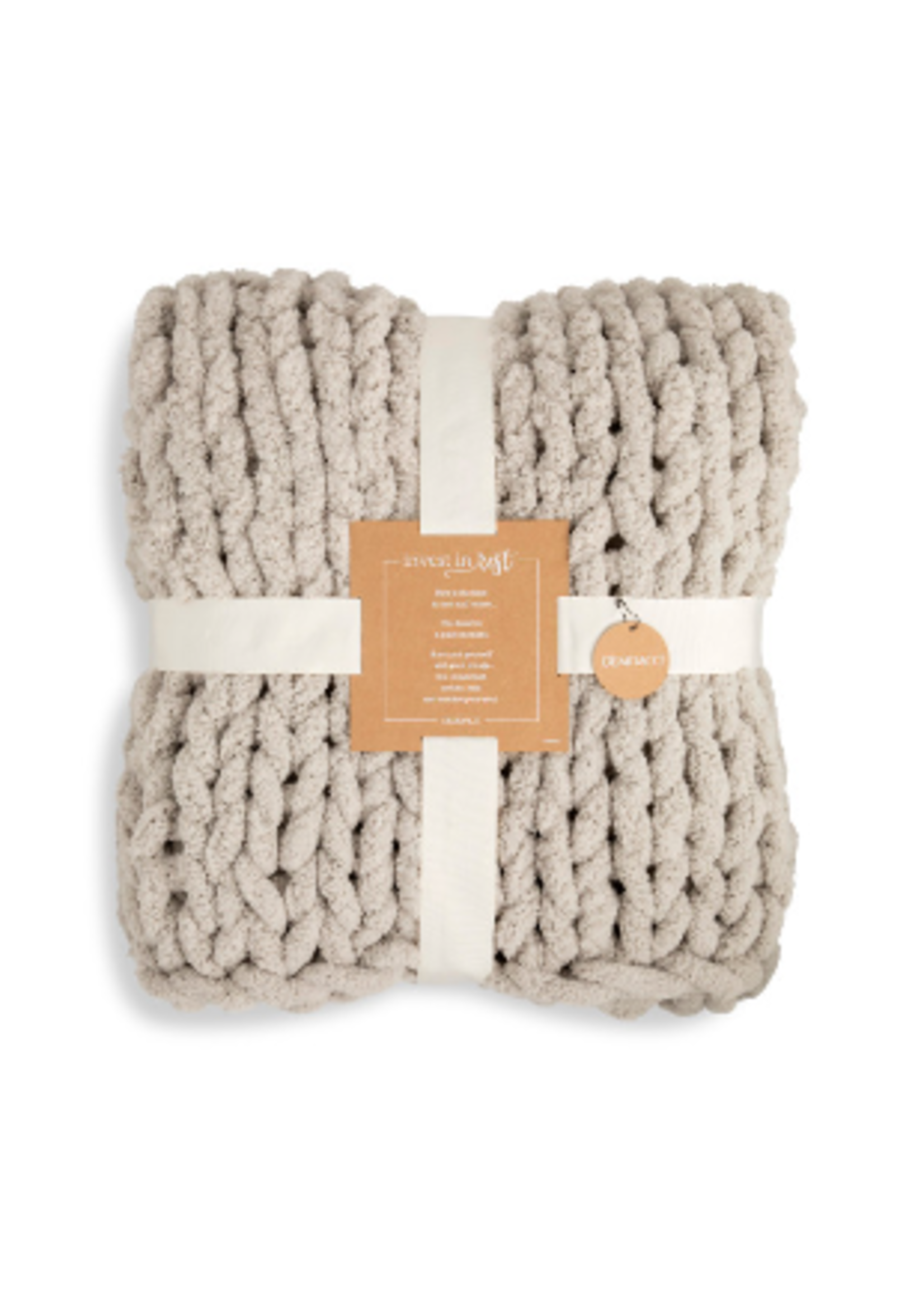 Demdaco Chunky Knit Throw Blanket - Taupe