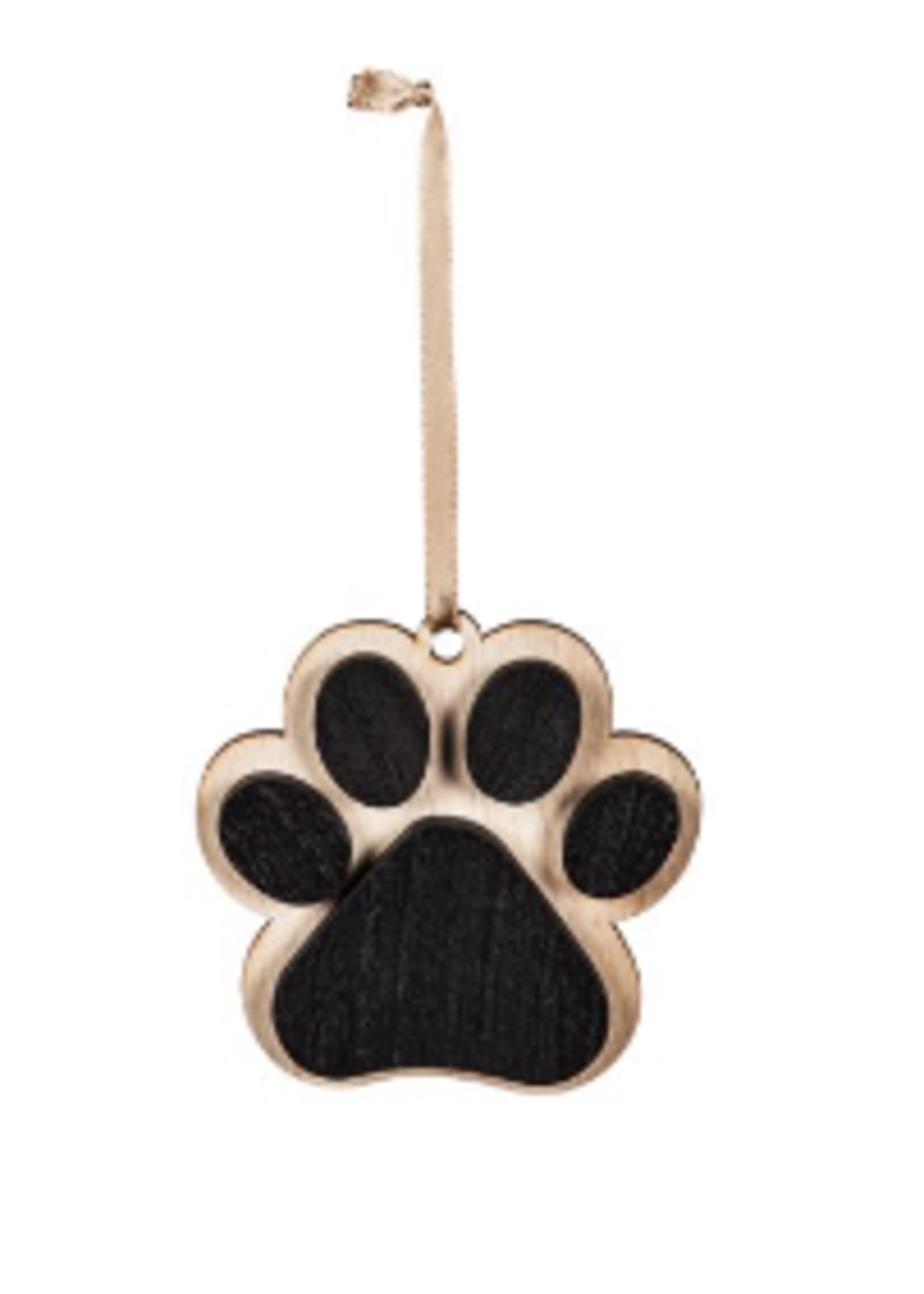 Evergreen Wood Customizable Paw Print Ornament